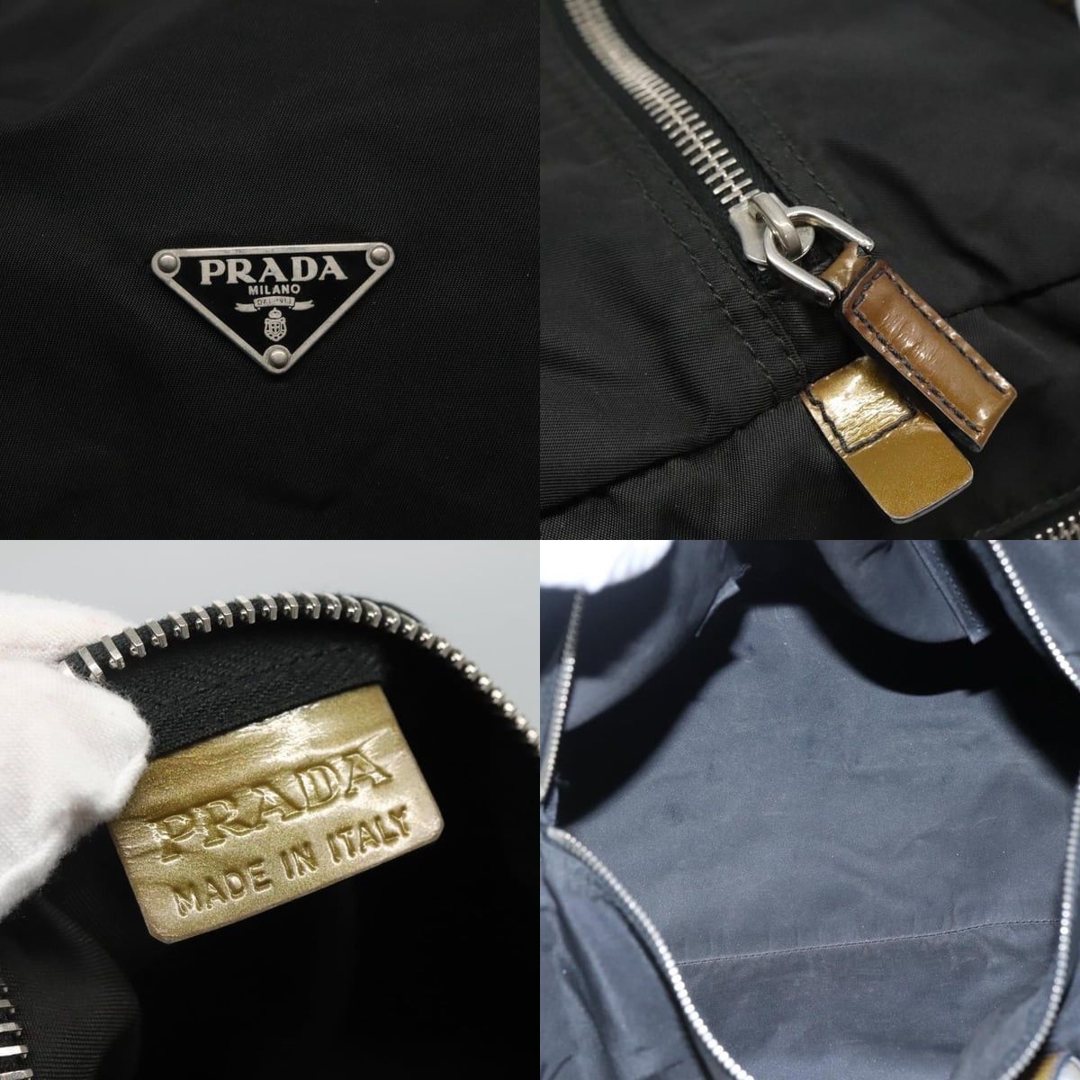 Prada PRADA Hand Bag Nylon Black Silver Size ONE SIZE - 11 Thumbnail