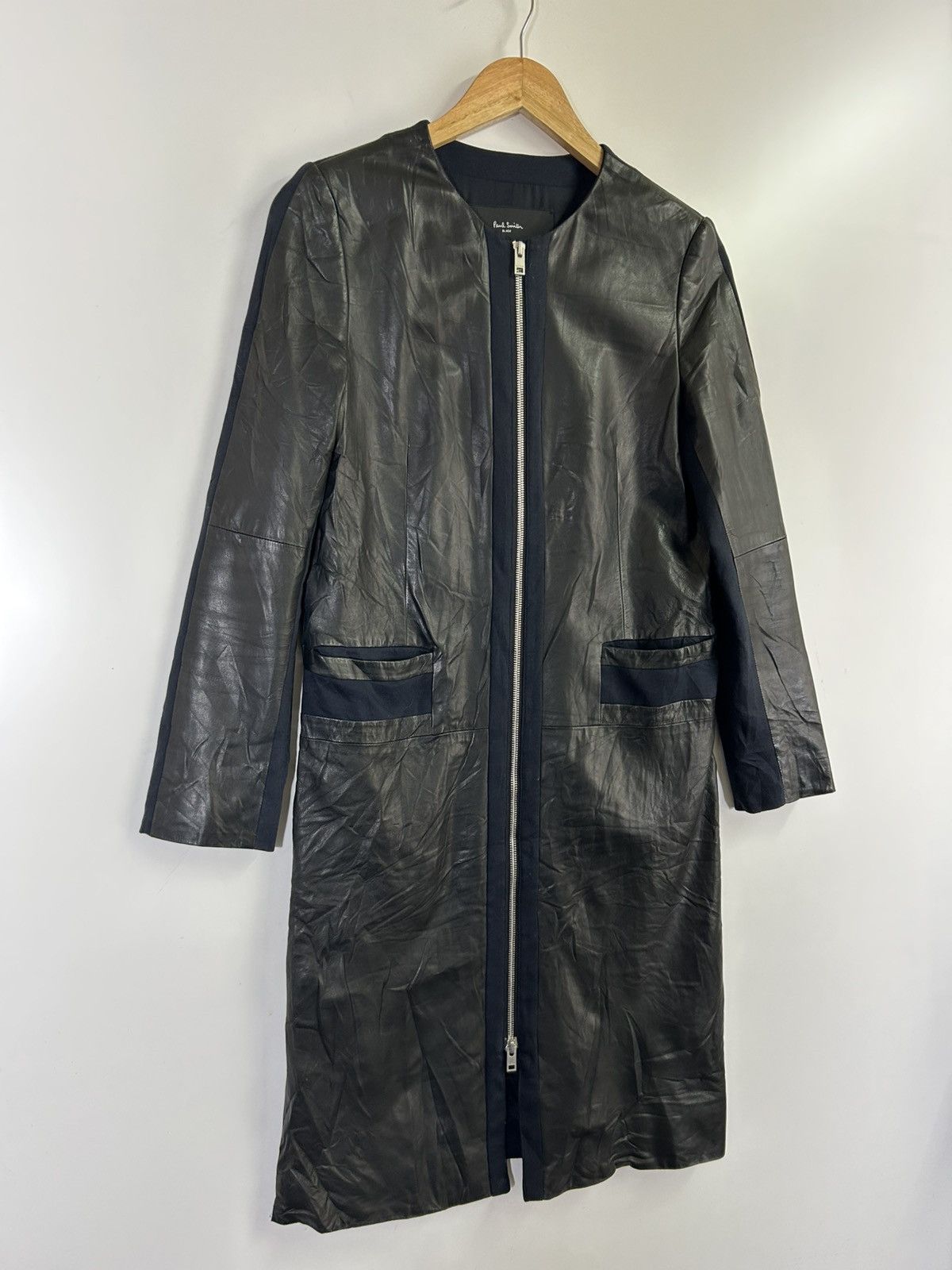 Paul Smith 🔥Paul Smith Black Leather Zipper Long Jacket Size S / US 4 / IT 40 - 2 Thumbnail
