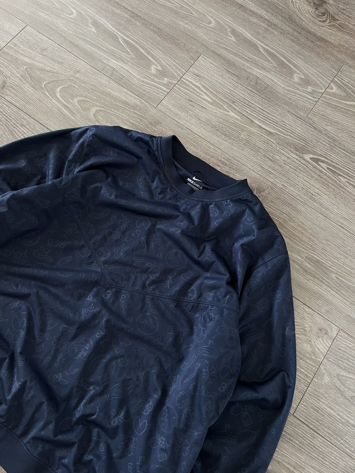 Designer × Nike ‼️Nike Shield Overprinted Monogram Metal Nylon Sweatshirt‼️ Size US XL / EU 56 / 4 - 8 Thumbnail