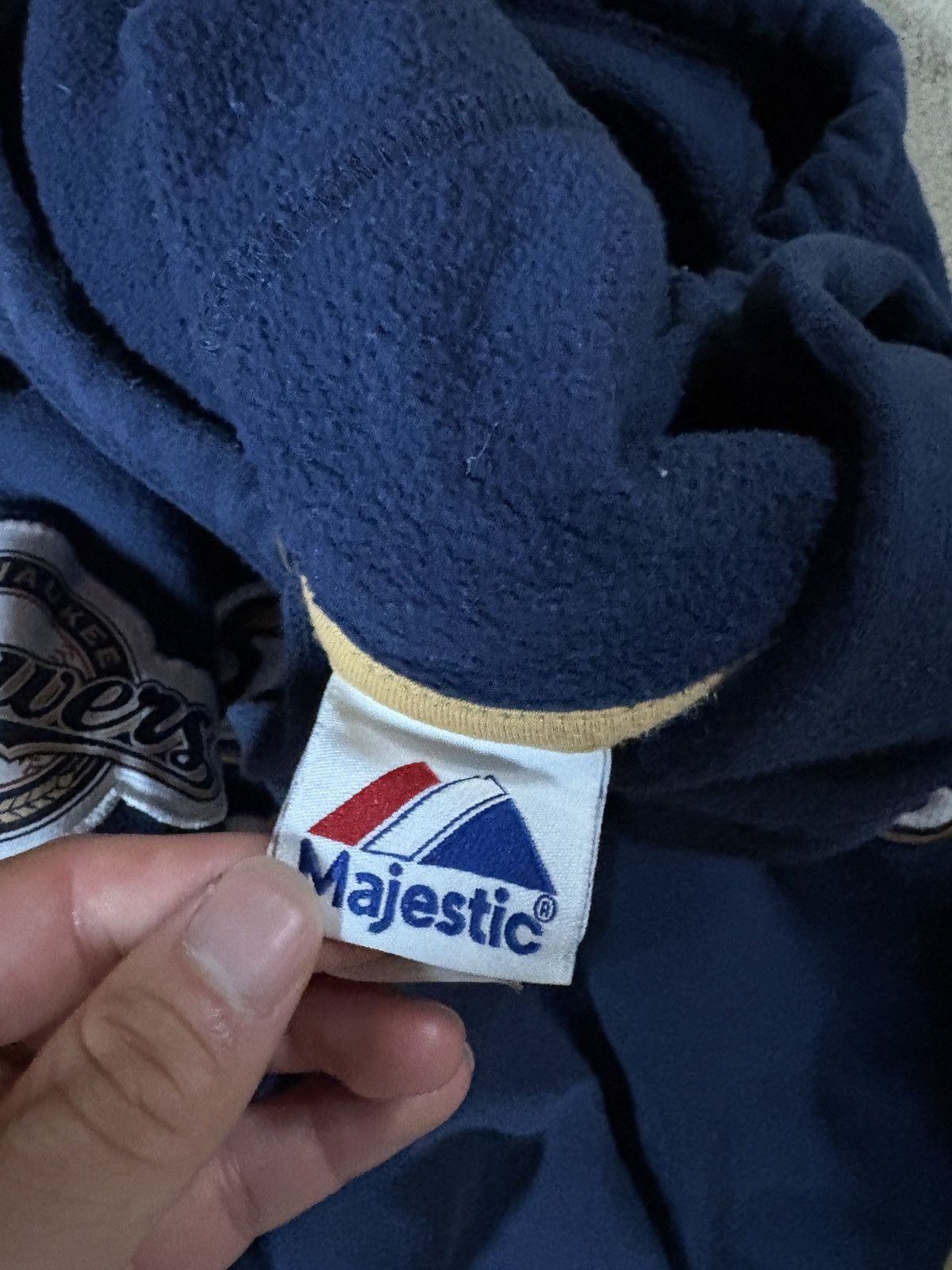Majestic VTG 00’s Milwaukee Brewers Embroidered Spellout Hoodie Navy Size US M / EU 48-50 / 2 - 7 Thumbnail