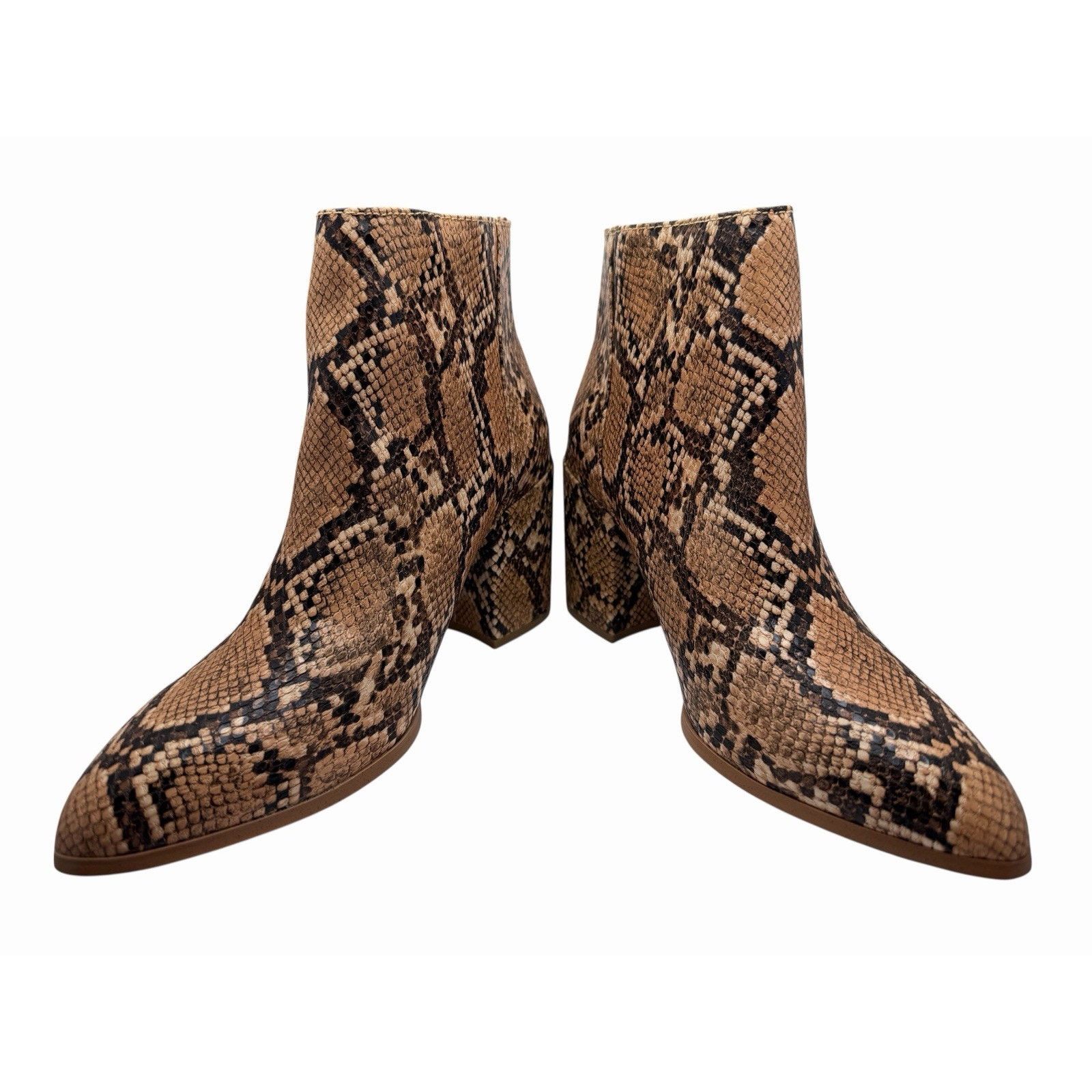 Steve Madden Julianne Snake Print Pointed Toe Block Heel Ankle Bootie 9 Size US 9 / IT 39 - 2 Thumbnail