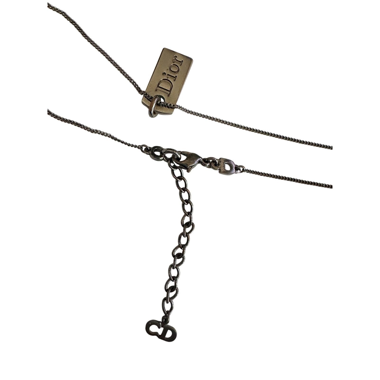 Dior Christian Dior Dog Tag Style Necklace - Gunmetal Size ONE SIZE - 4 Thumbnail