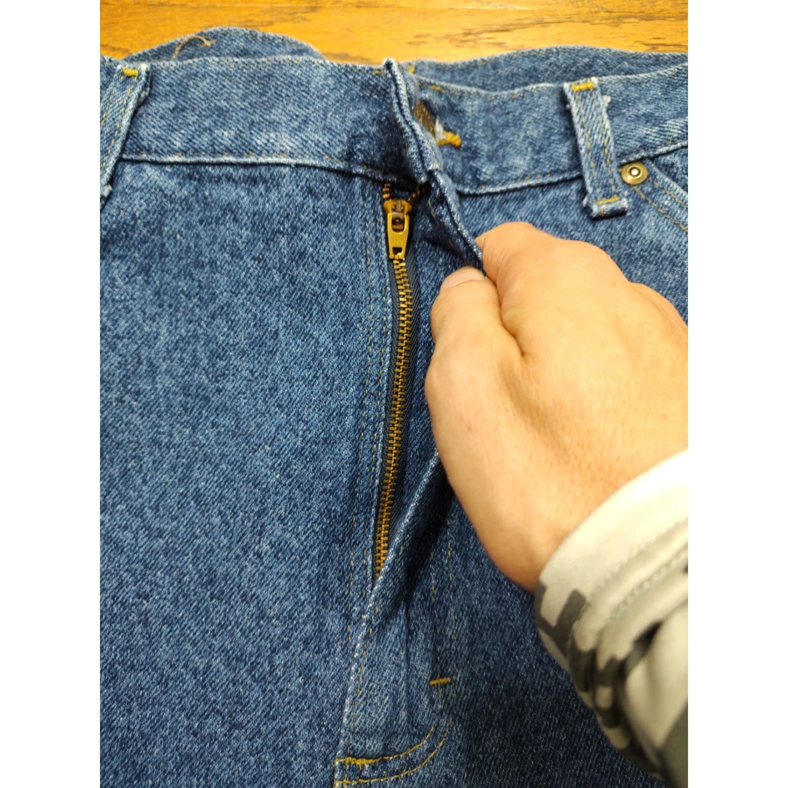 Lee VINTAGE Lee Jeans Womens 16 Long Blue Pepper Wash Relaxed Tapered Ankle 5-Pocket Denim Stretch Size 38" / US 16 / IT 52 - 5 Thumbnail