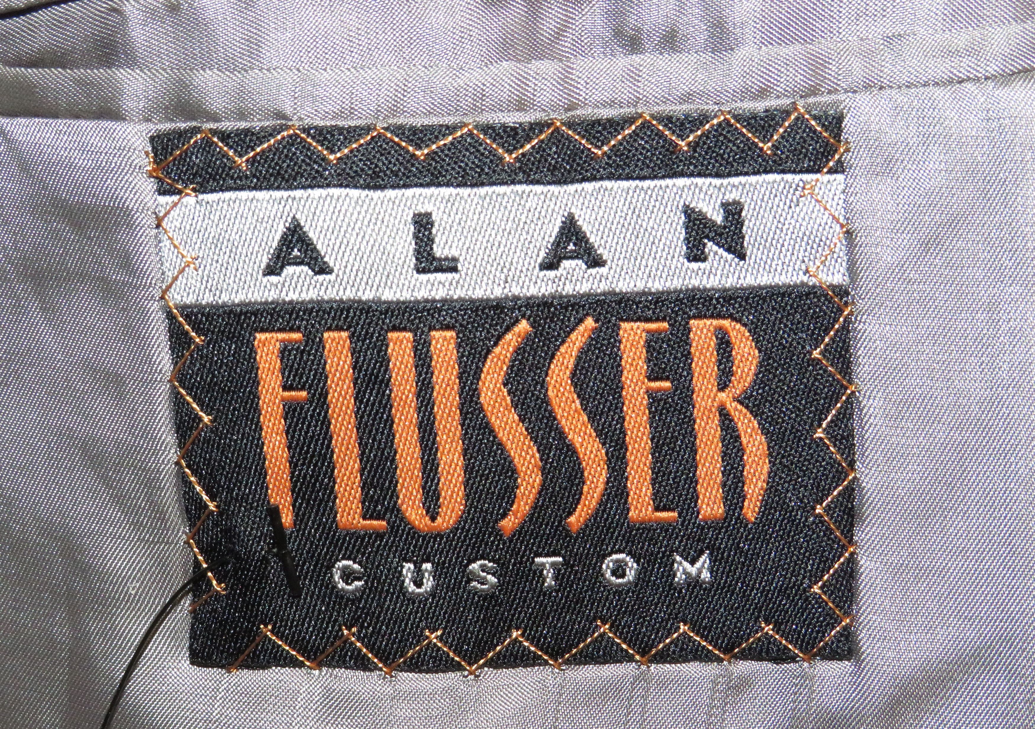 Alan Flusser Gray Windowpane Two Button Suit 42L Size 42L - 15 Thumbnail