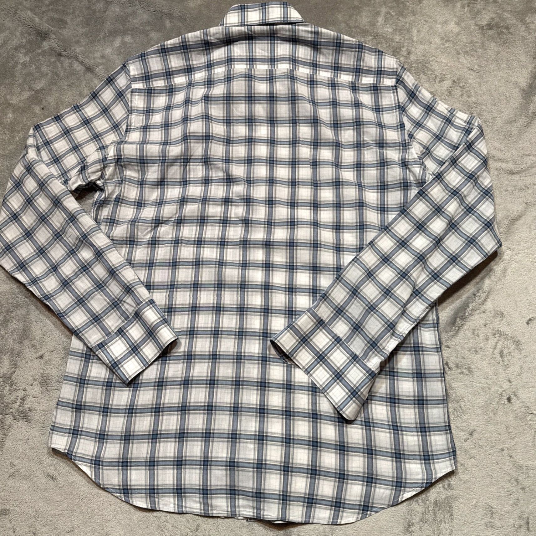 Canali Canali Shirt Mens Large Blue Plaid Button-Up Pocket Italy Size US L / EU 52-54 / 3 - 7 Thumbnail