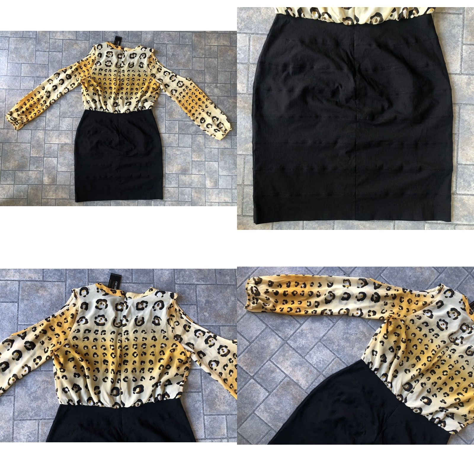 Nicole Miller Nicole Miller Dress NWT Black Animal Print Long Sleeve Knee Length 10 Zip Women's Size L / US 10 / IT 46 - 9 Thumbnail