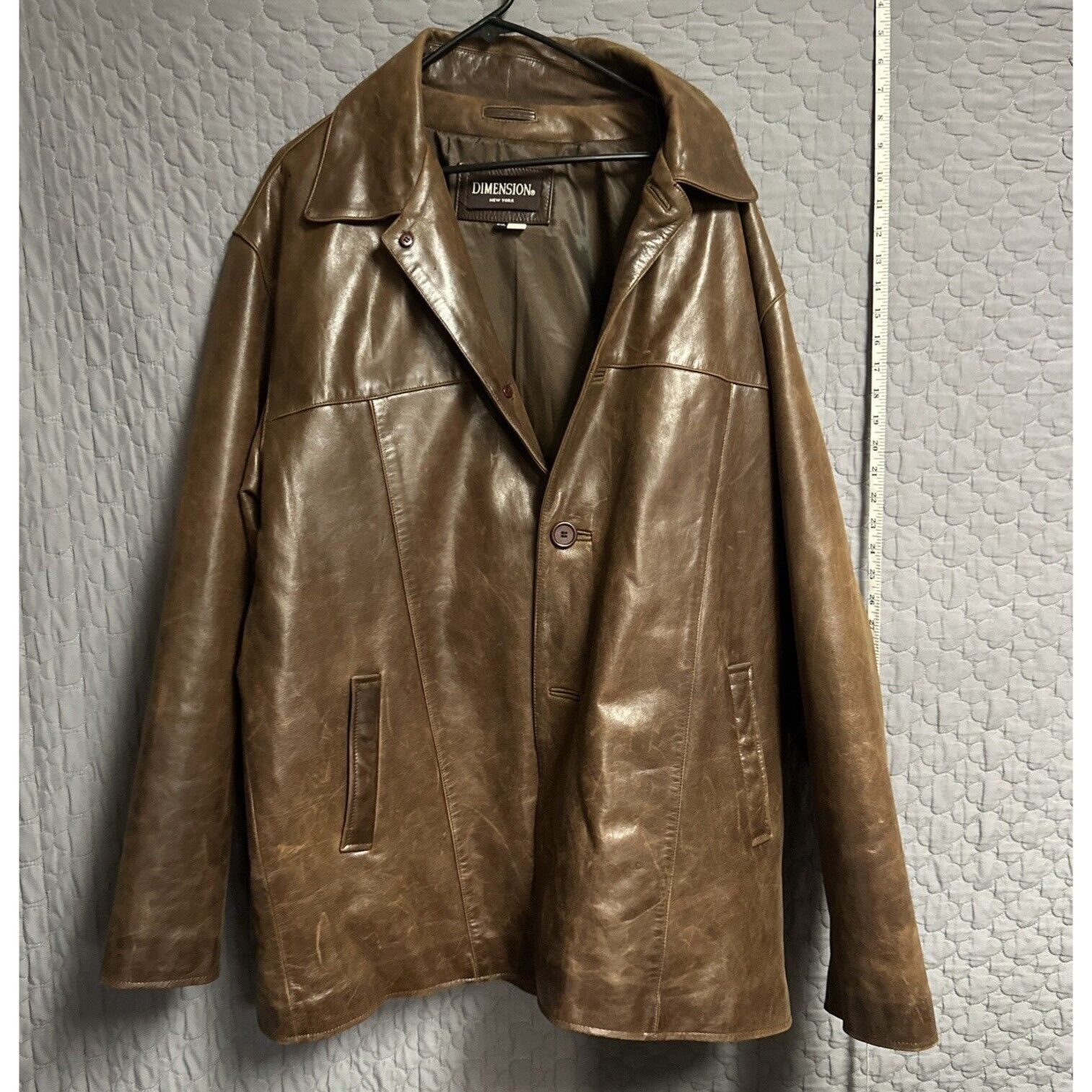 Other DIMENSIONS New York 2XL Brown Leather Coat (Dry Clean Only) Size US XXL / EU 58 / 5 - 1 Thumbnail