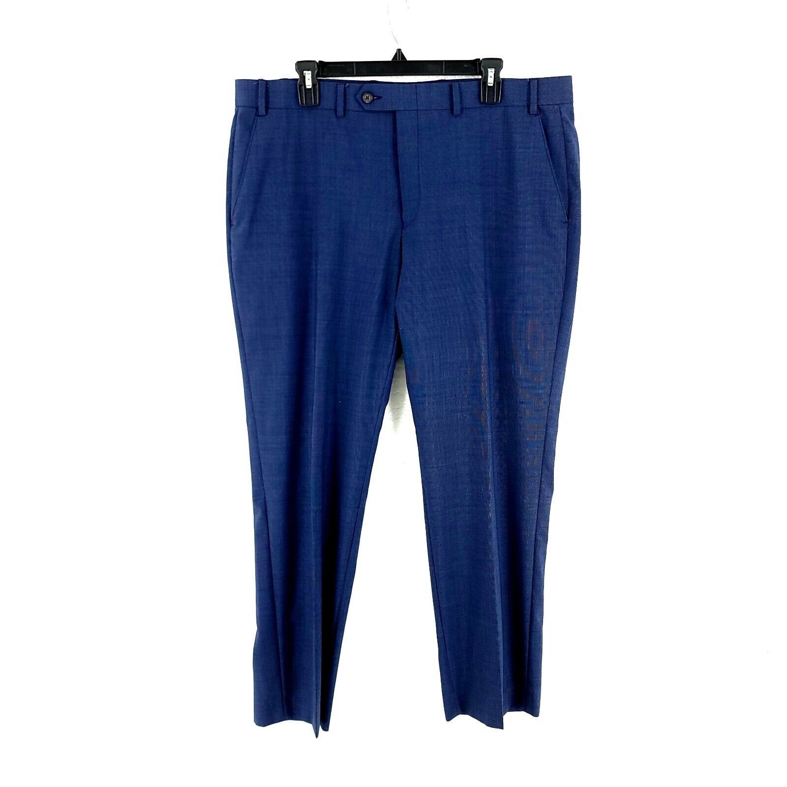 Lauren Ralph Lauren Lauren Ralph Lauren Wool Blue Birdseye Mid Rise Flat Front D Size 38R - 1 Thumbnail
