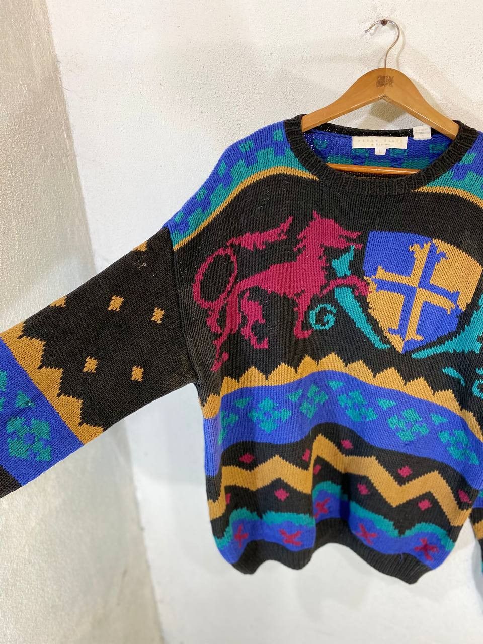 Perry Ellis vintage perry ellis knitted by hand sweater nice design Size US L / EU 52-54 / 3 - 2 Thumbnail
