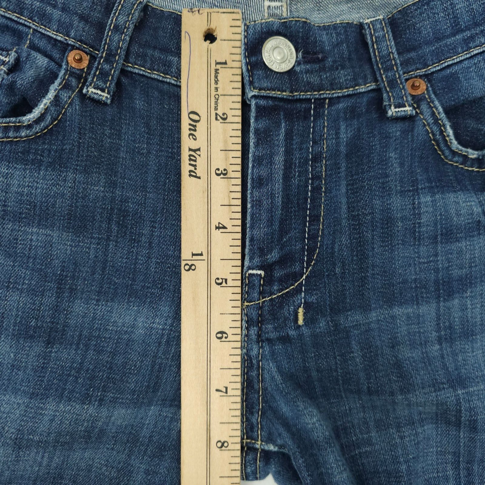 7 For All Mankind 7 For All Mankind Dojo Jeans 29 Dark Wash Wide Leg Flare Size 31" - 4 Thumbnail