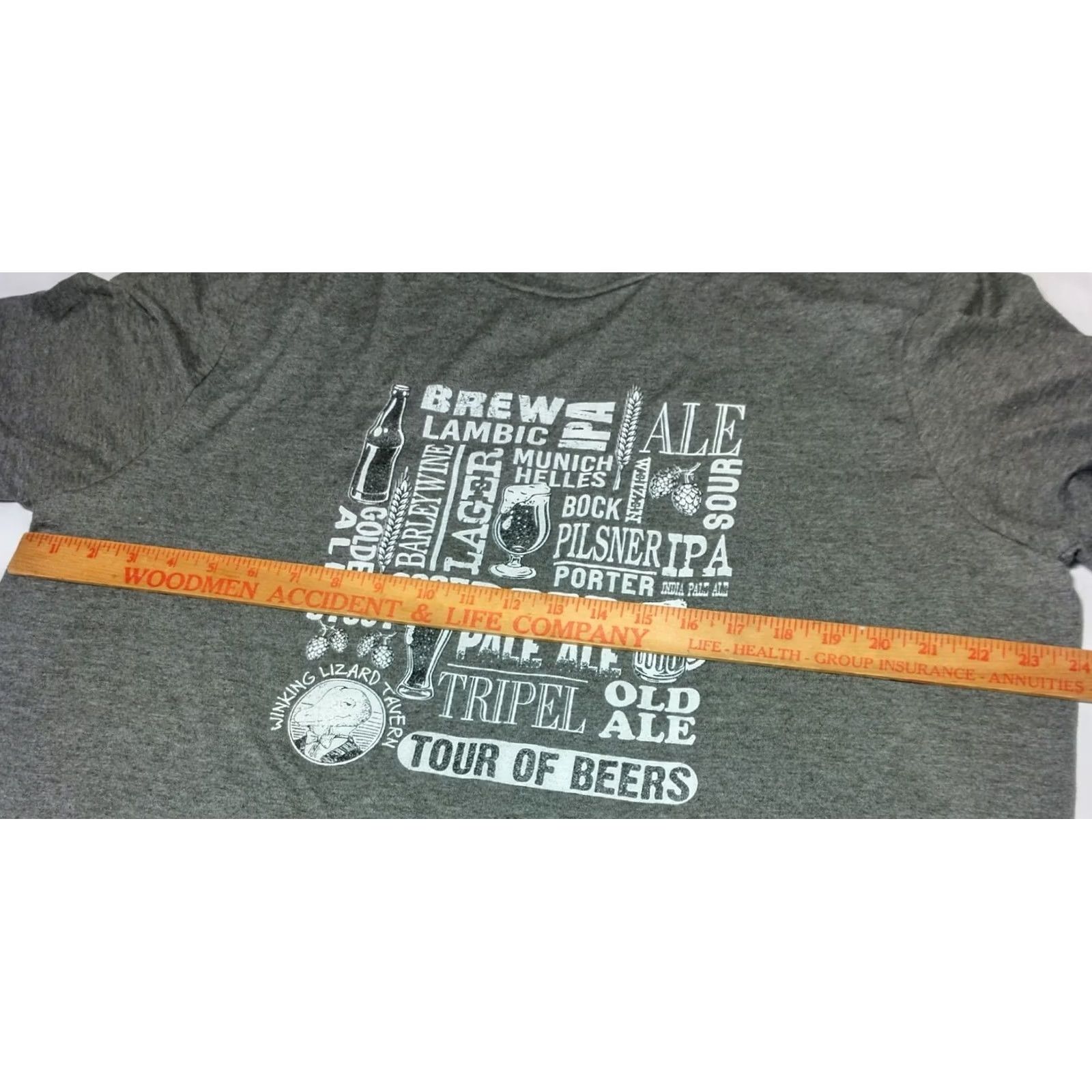 Vintage Winking Lizard Tavern Tour of Beers Shirt Men 2XL District Gray Duvel Ohio Size US XXL / EU 58 / 5 - 6 Thumbnail
