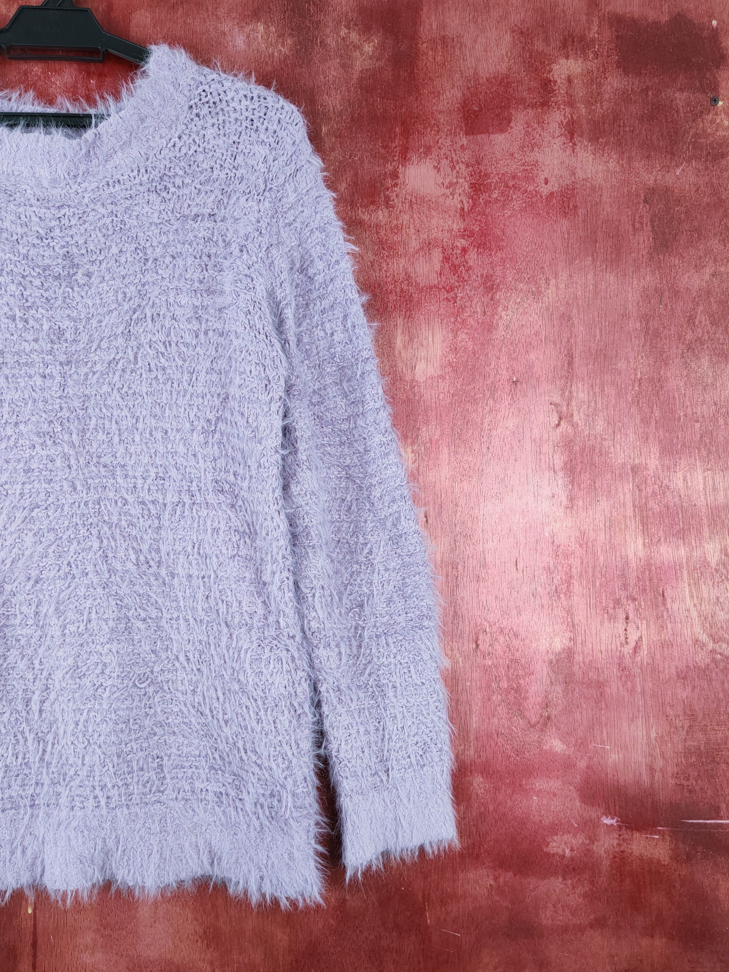Homespun Knitwear × Japanese Brand Back Number Purple Shag Shaggy Fur Mohair Knitwear #S1920 Size L / US 10 / IT 46 - 5 Thumbnail