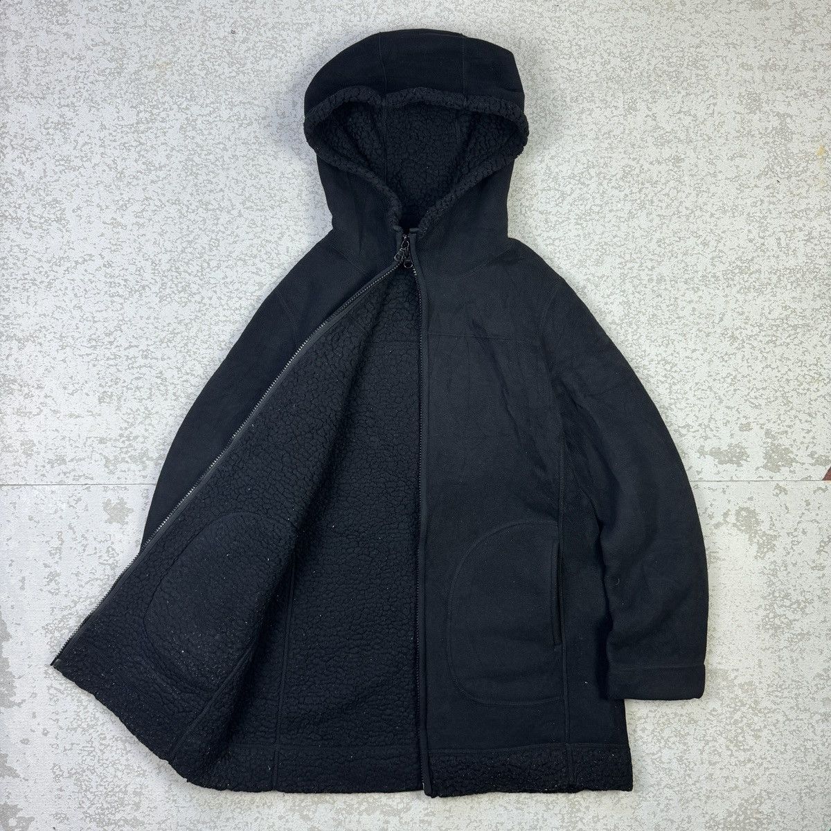 Japanese Brand × Uniqlo 💥Uniqlo Black Matted Fleece Hooded Jacket Size US L / EU 52-54 / 3 - 2 Thumbnail