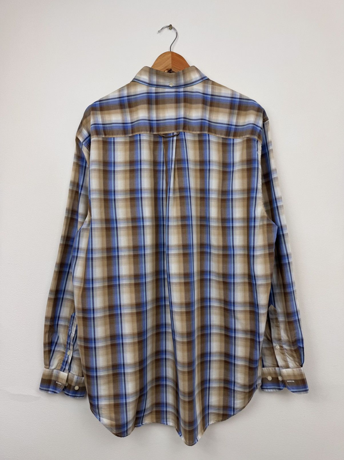Lacoste Lacoste Men Classic Plaid Cotton Button Up Brown Blue Size S Size US S / EU 44-46 / 1 - 9 Thumbnail