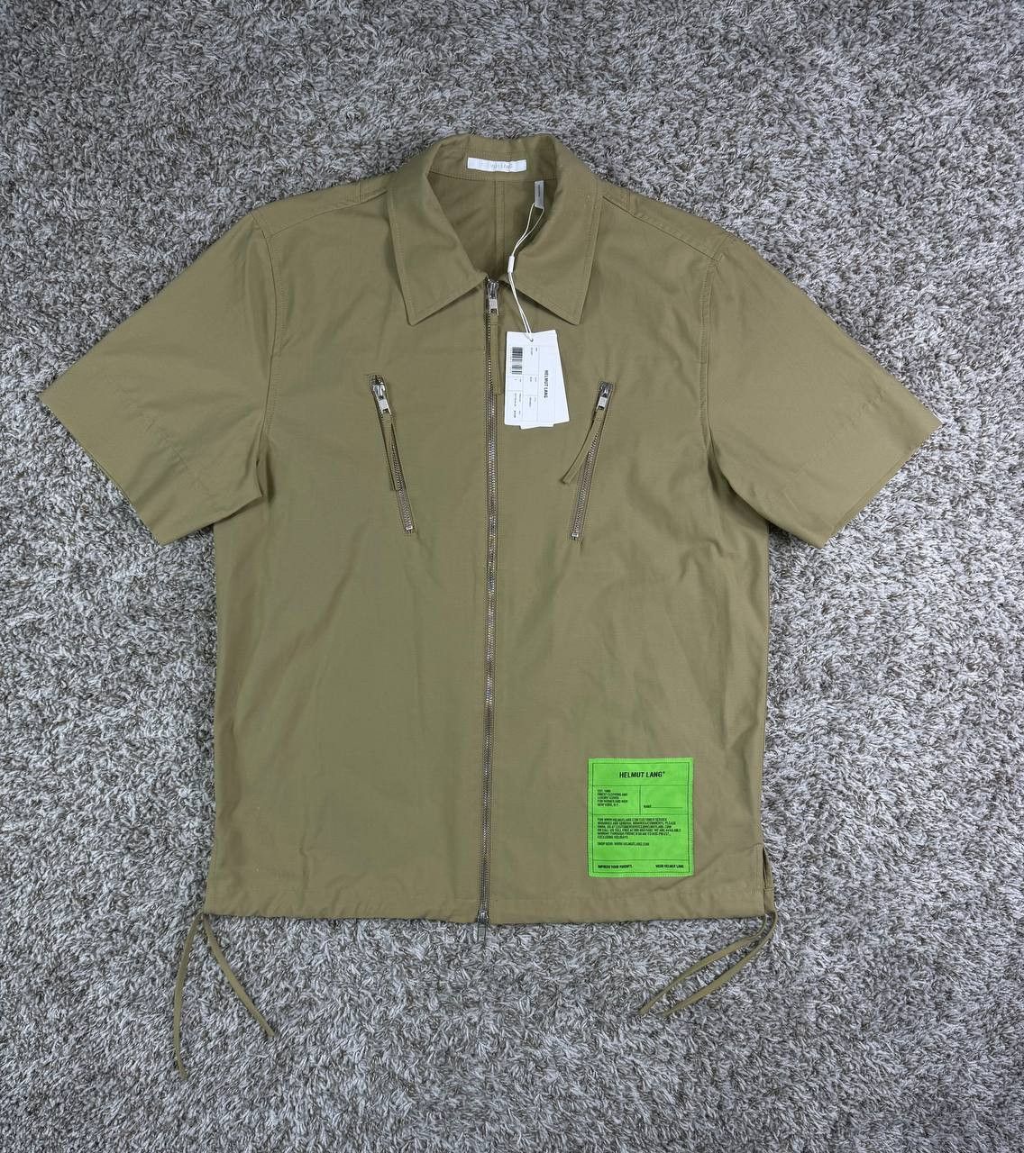 Helmut Lang Helmut Lang Beige Zip Front Shirt Size US S / EU 44-46 / 1 - 1 Thumbnail