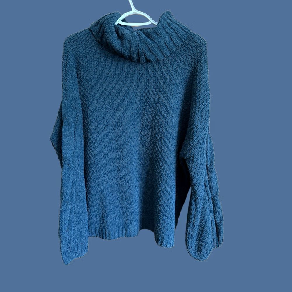Vintage Seven 7 Womens L Deep Teal Chenille Sweater NWT Cozy Fall Feminine Office Size L / US 10 / IT 46 - 1 Thumbnail
