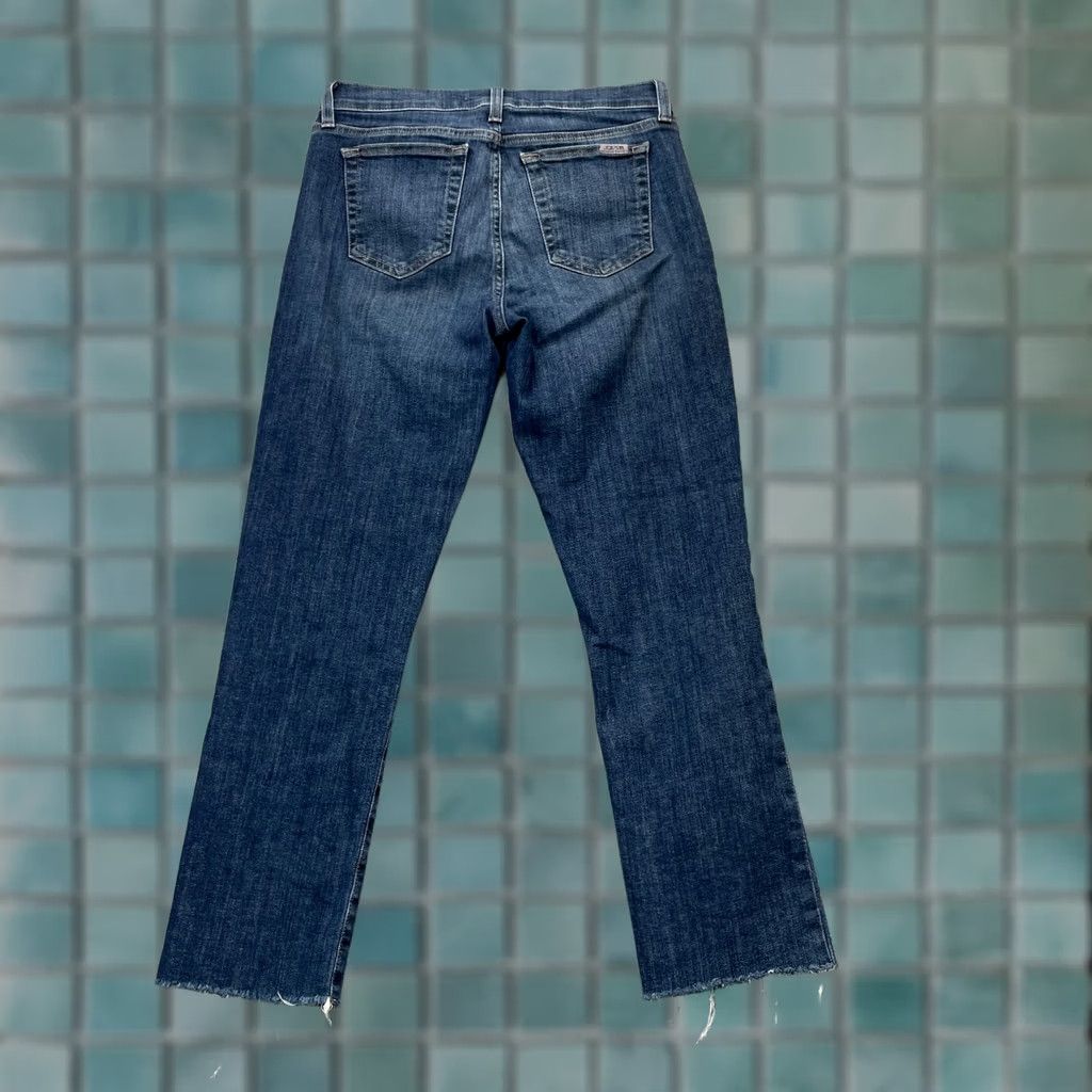 Vintage Joes Jeans Womens 27 Blue Cropped Straight Leg Denim Cotton Mid Rise Raw Hem Jeans Size 27" / US 4 / IT 40 - 1 Thumbnail