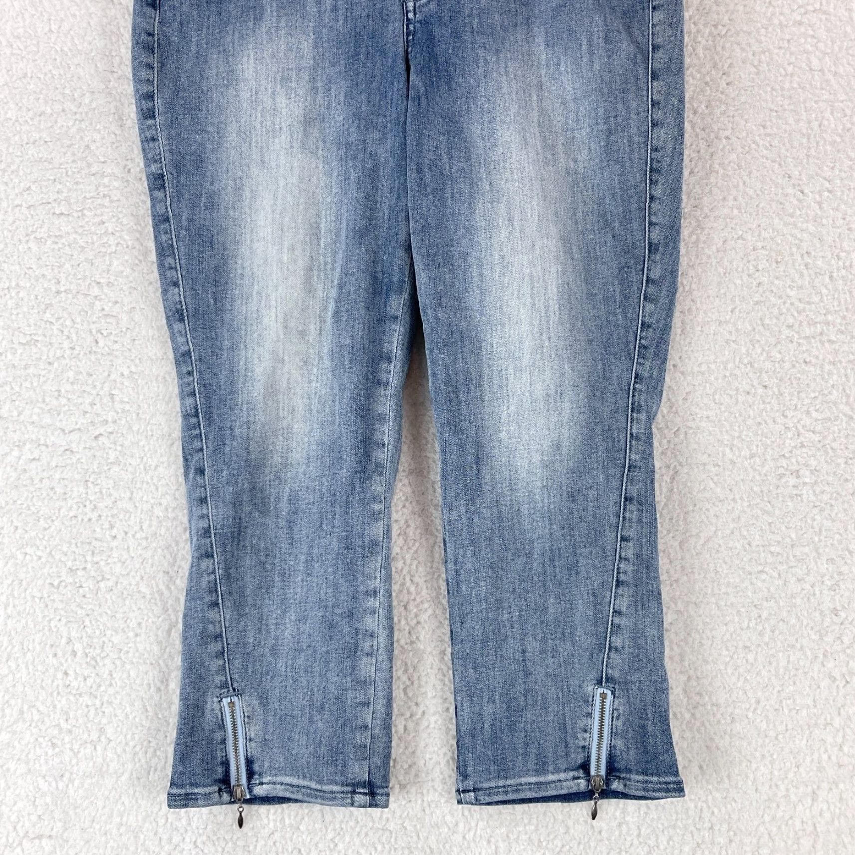 NYDJ NYDJ Jeans Womens Size 6 Blue Denim Ankle Zip Straight Crop Mid-Rise Casual Size 28" / US 6 / IT 42 - 3 Thumbnail
