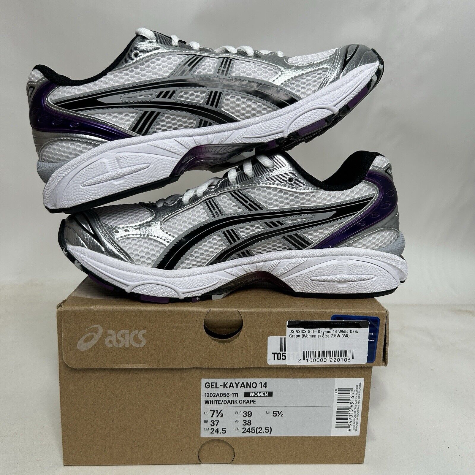 Asics ASICS Gel Kayano 14 WMNS “Silver White Dark Grape” 2024 Size US 7.5 / IT 37.5 - 3 Thumbnail