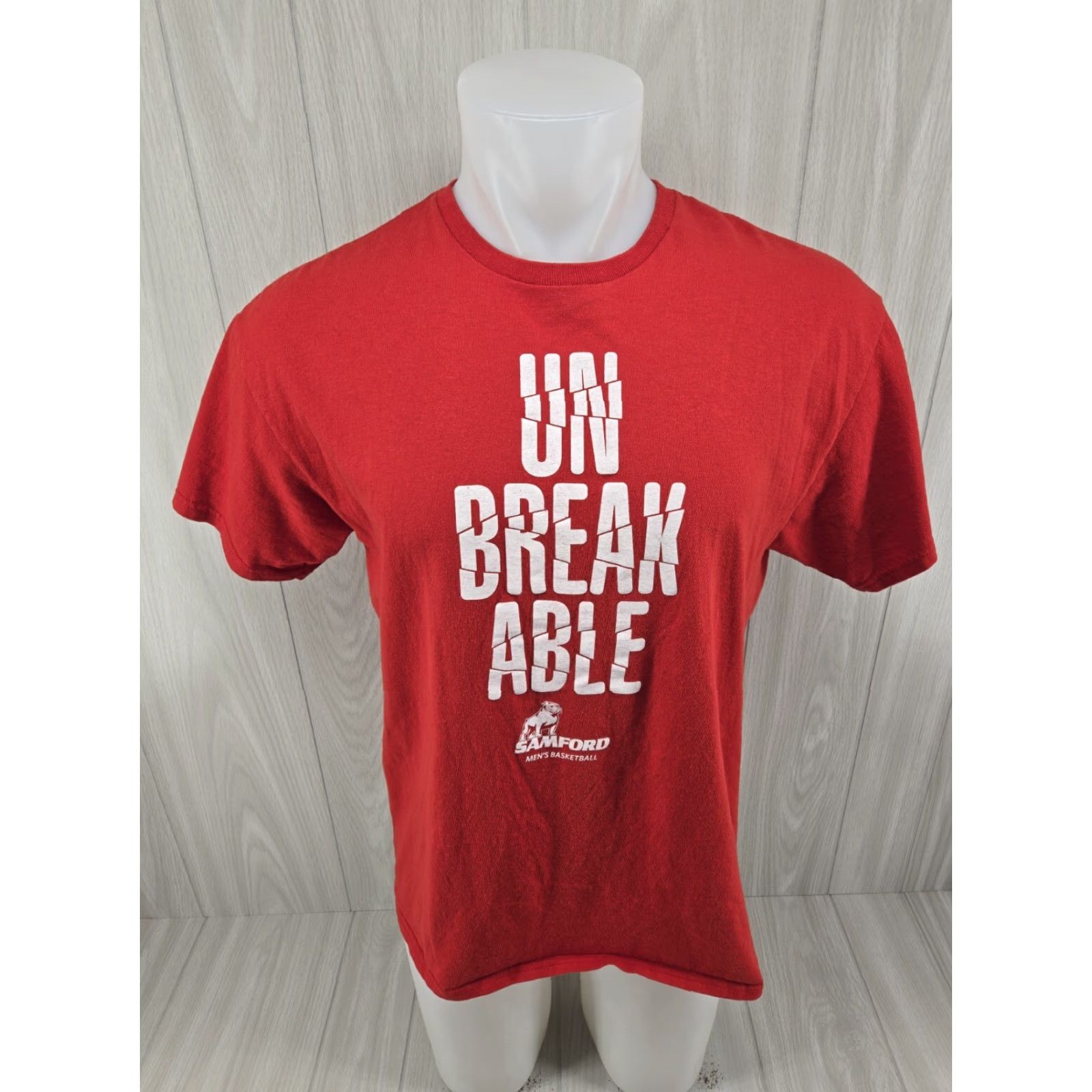 Delta Samford University Bulldogs Mens Basketball UNBREAKABLE T-Shirt Red Size Large Size US L / EU 52-54 / 3 - 2 Thumbnail