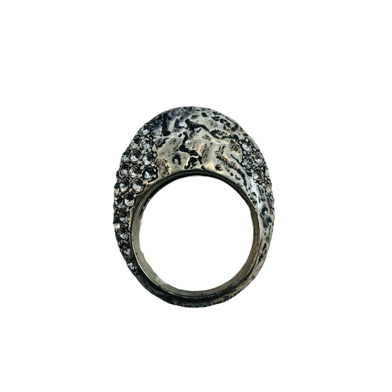 Saint Laurent Paris Saint Laurent Bumpy Rhinestone Silver Ring Size ONE SIZE - 1 Thumbnail