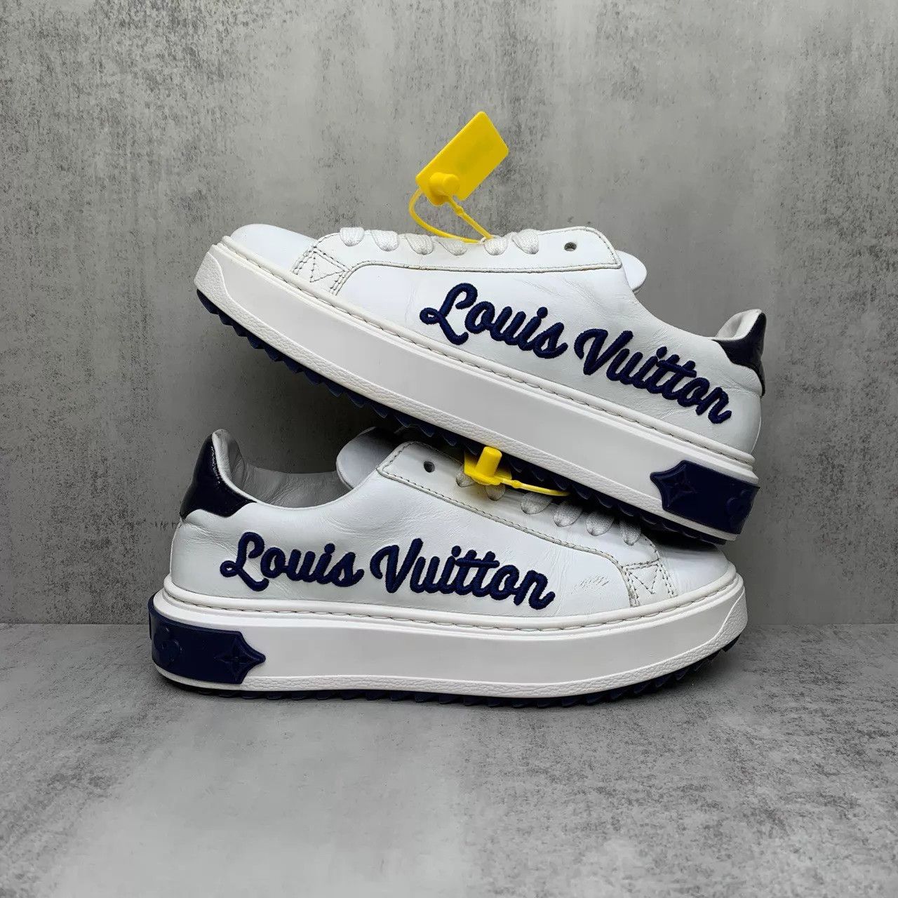 Louis Vuitton Lv Time Out White Blue Embroidered Sneaker 35 95 New Size US 4.5 / IT 34.5 - 2 Thumbnail