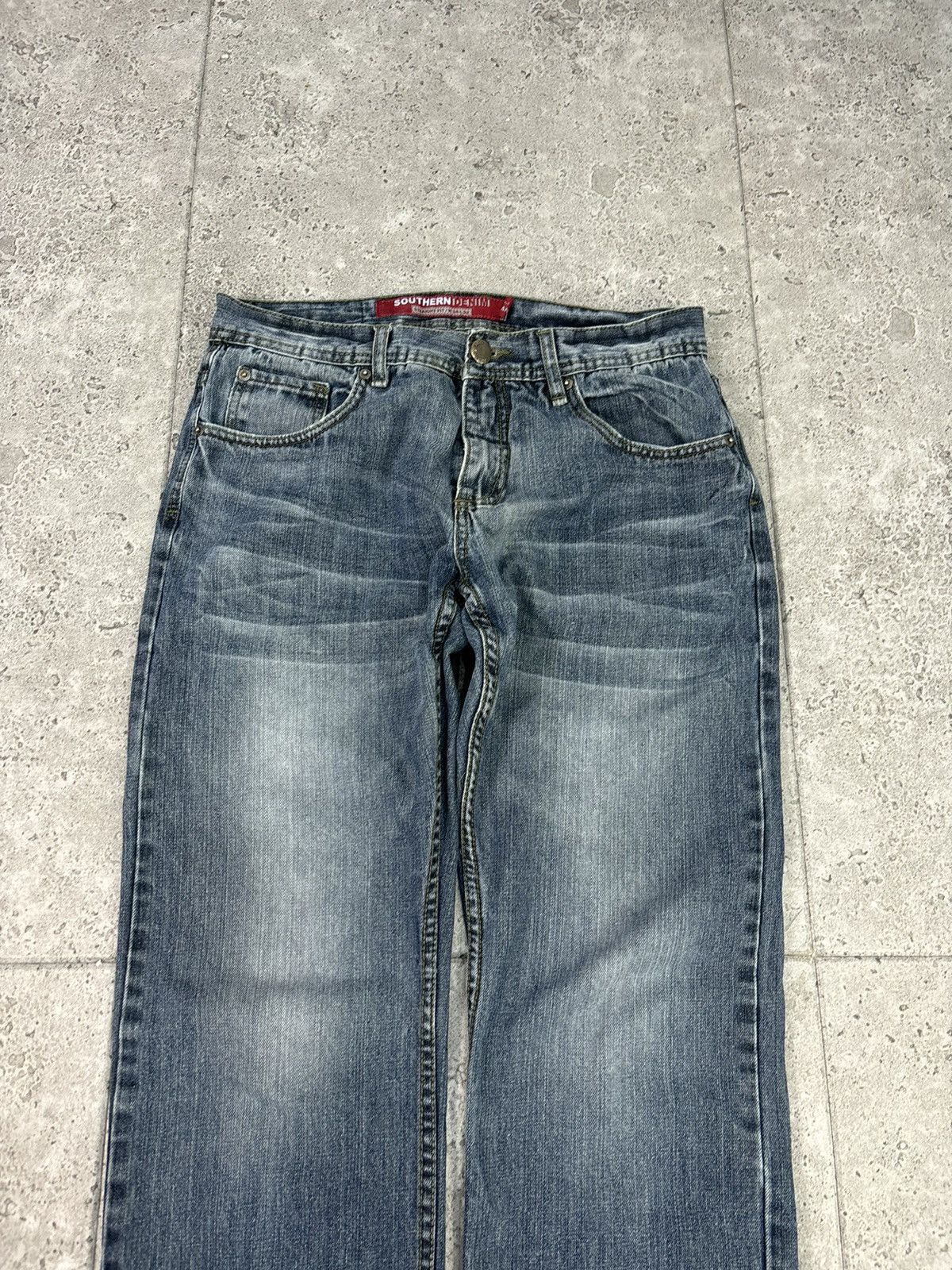 Japanese Brand × Vintage Y2K 2000s Wideleg Japan Distressed Faded Denim Pants Size US 34 / EU 50 - 3 Thumbnail