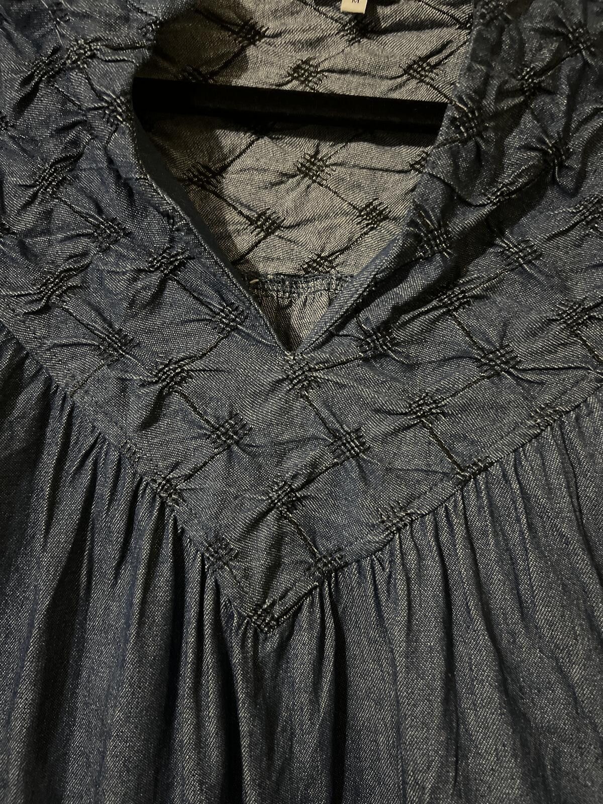 Voyage VOY Blue Embroidered V-Neck Blouse Size M Denim Size M / US 6-8 / IT 42-44 - 4 Thumbnail