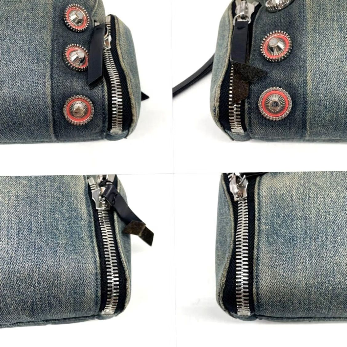 Diesel Diesel Indigo Denim Studded Chain Womens Clutch Bag Shoulder - Size ONE SIZE - 6 Thumbnail