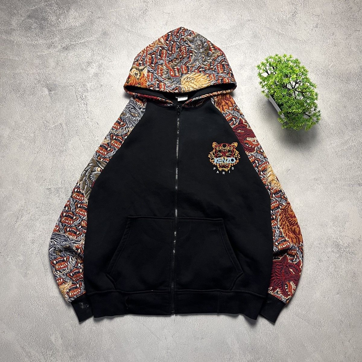 Japanese Brand Kenzo Streetwear Vintage Kenzo Fashion Printed Tiger y2k zip hoodie Grailed