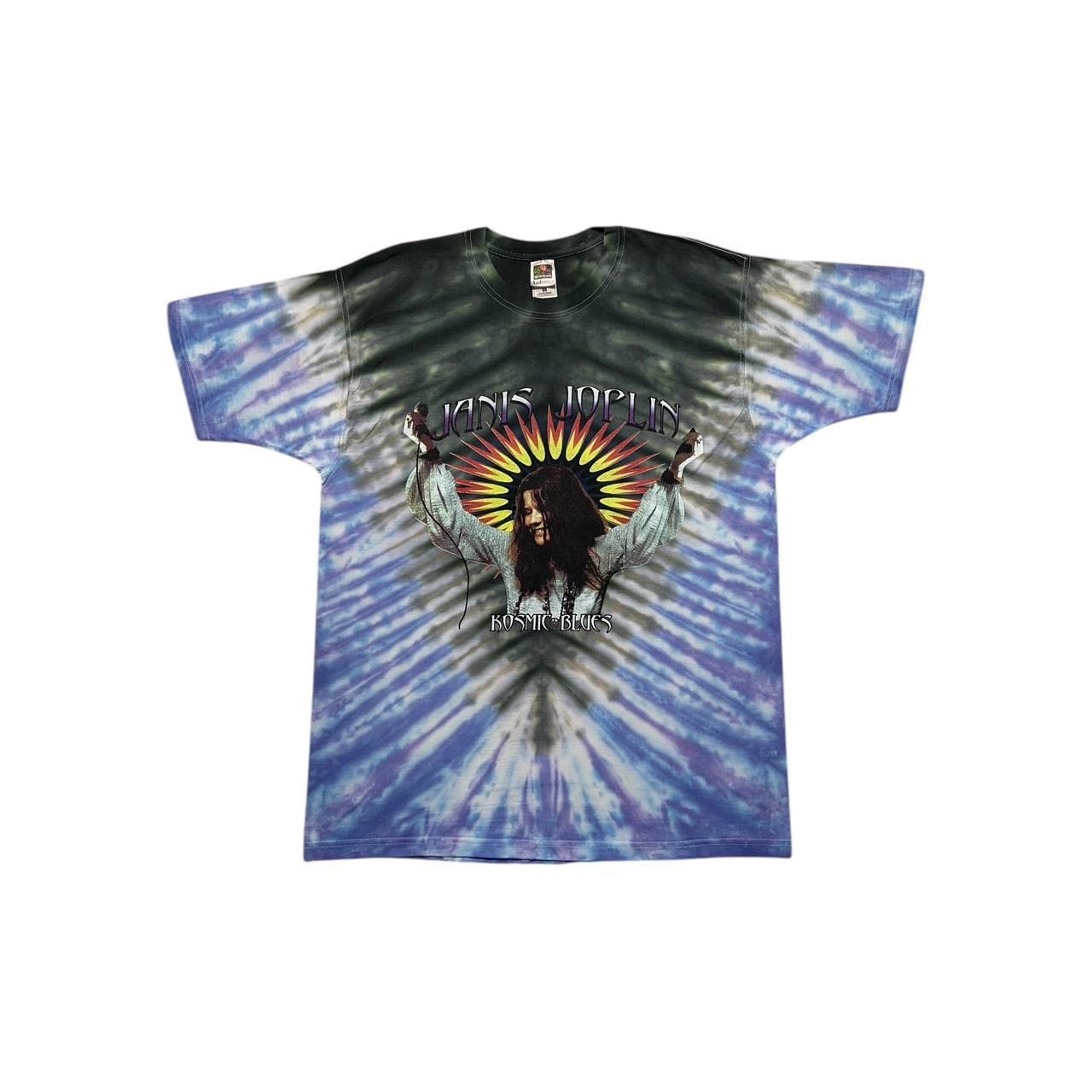 Band Tees × Fruit Of The Loom × Vintage Vintage Janis Joplin Kosmic Blues Tie Dye T-Shirt Size US XL / EU 56 / 4 - 1 Thumbnail