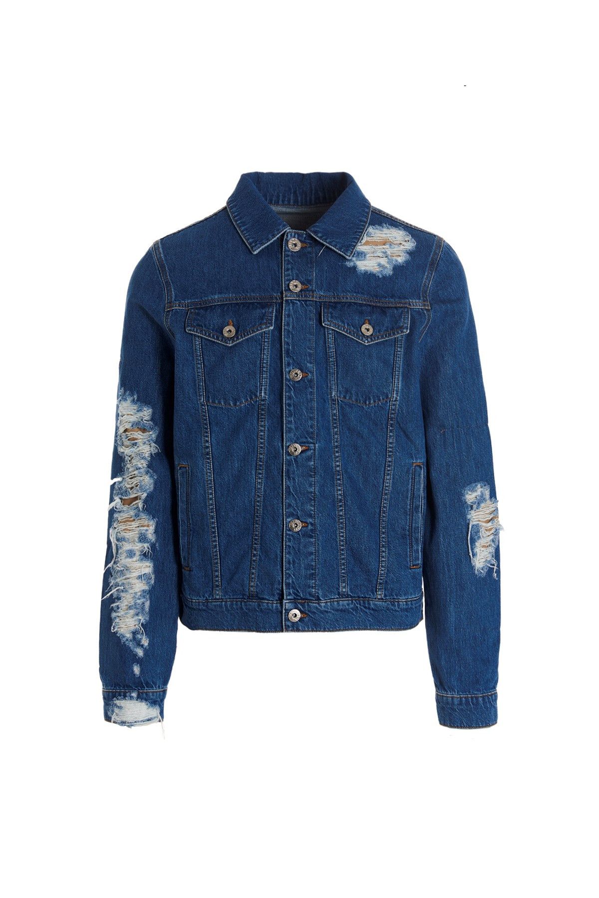 image of J W Anderson Distressed Jacket in Blue, Men's (Size Medium)