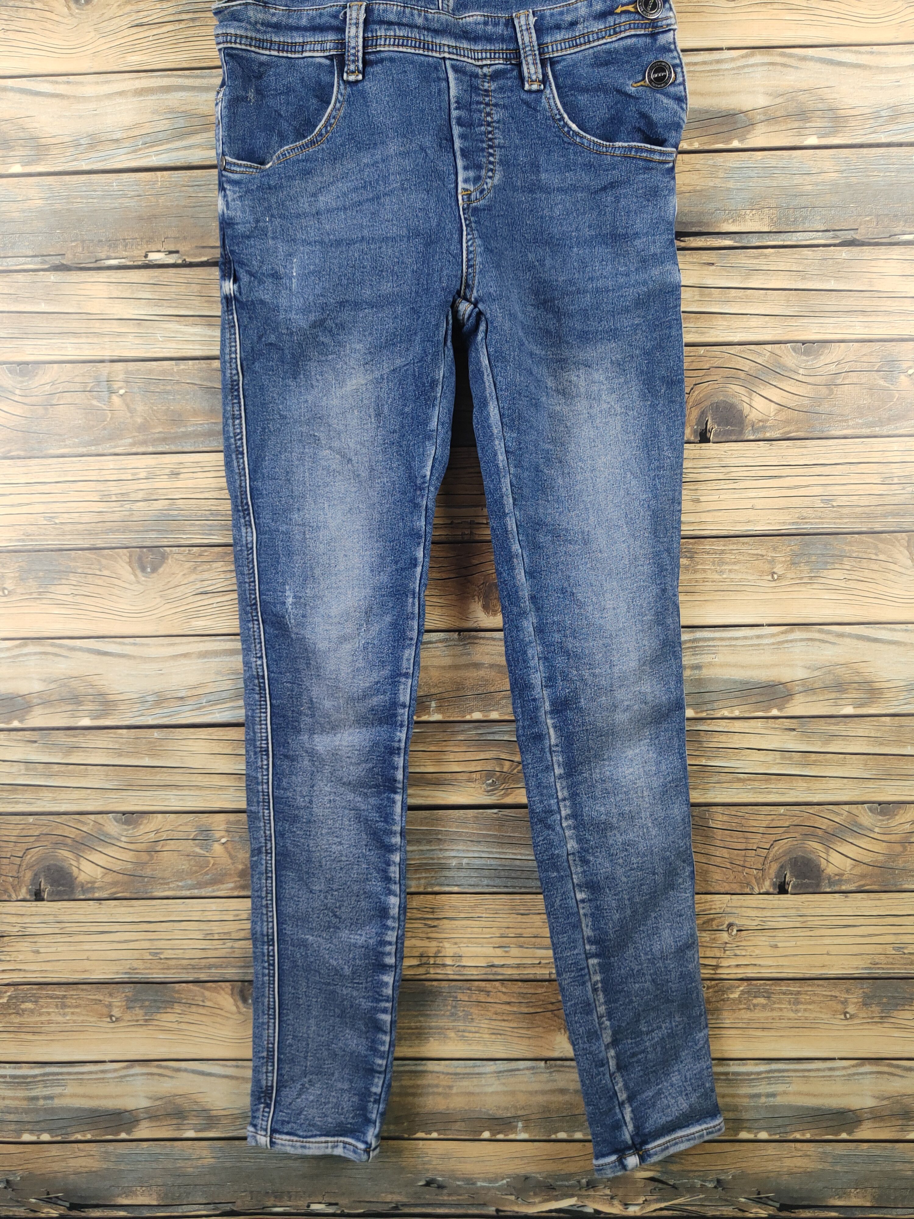 Japanese Brand × Vintage Vintage Nono Dark Blue Adjustable Strap Denim Jumpsuits Size 29" - 5 Thumbnail