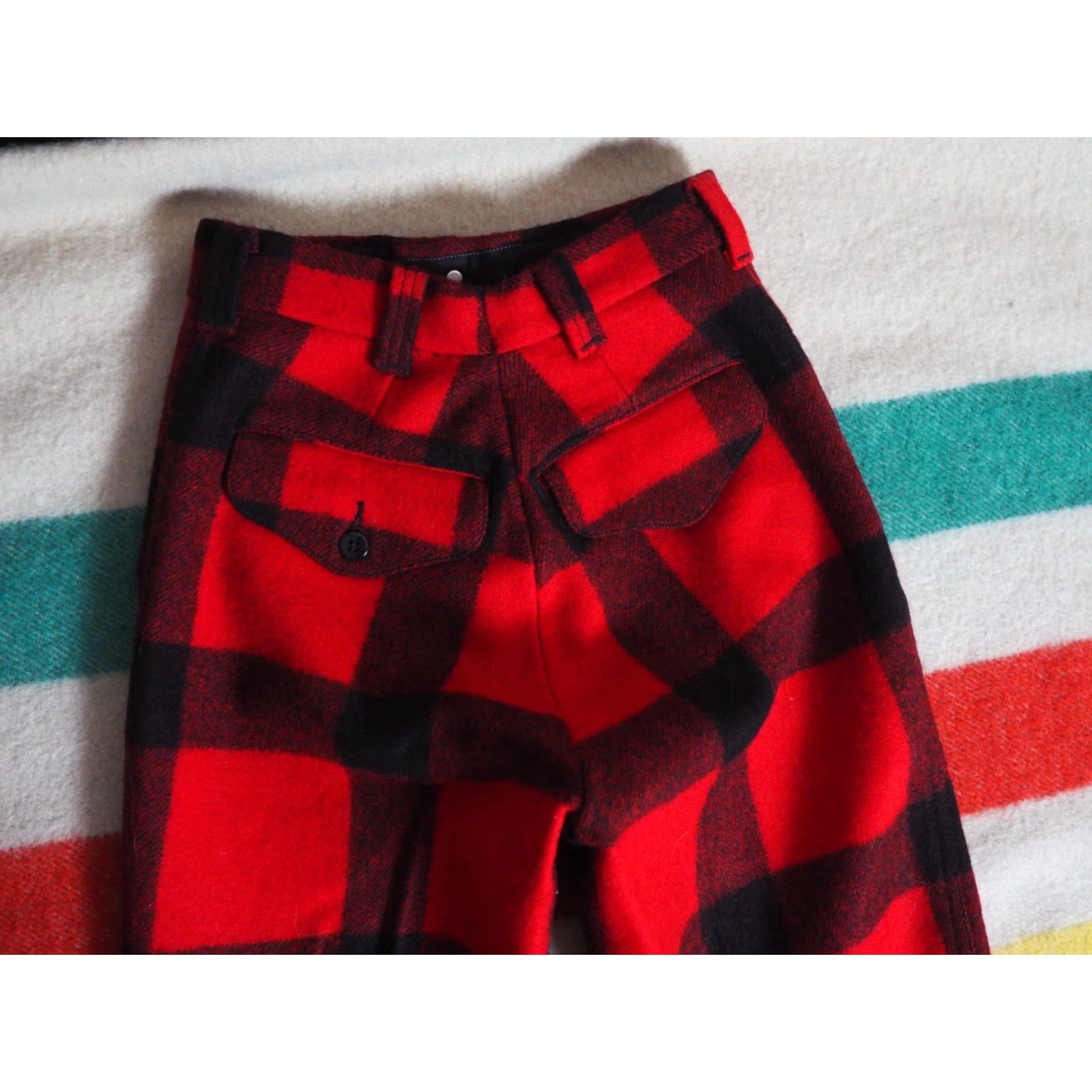 Filson VTG Filson Seattle Wool Plaid Pants Mens 27x31 Red Black Buffalo 80s 70s Straight Front Pockets Multicolor Wool 27x31 Mens Size US 27 - 4 Thumbnail