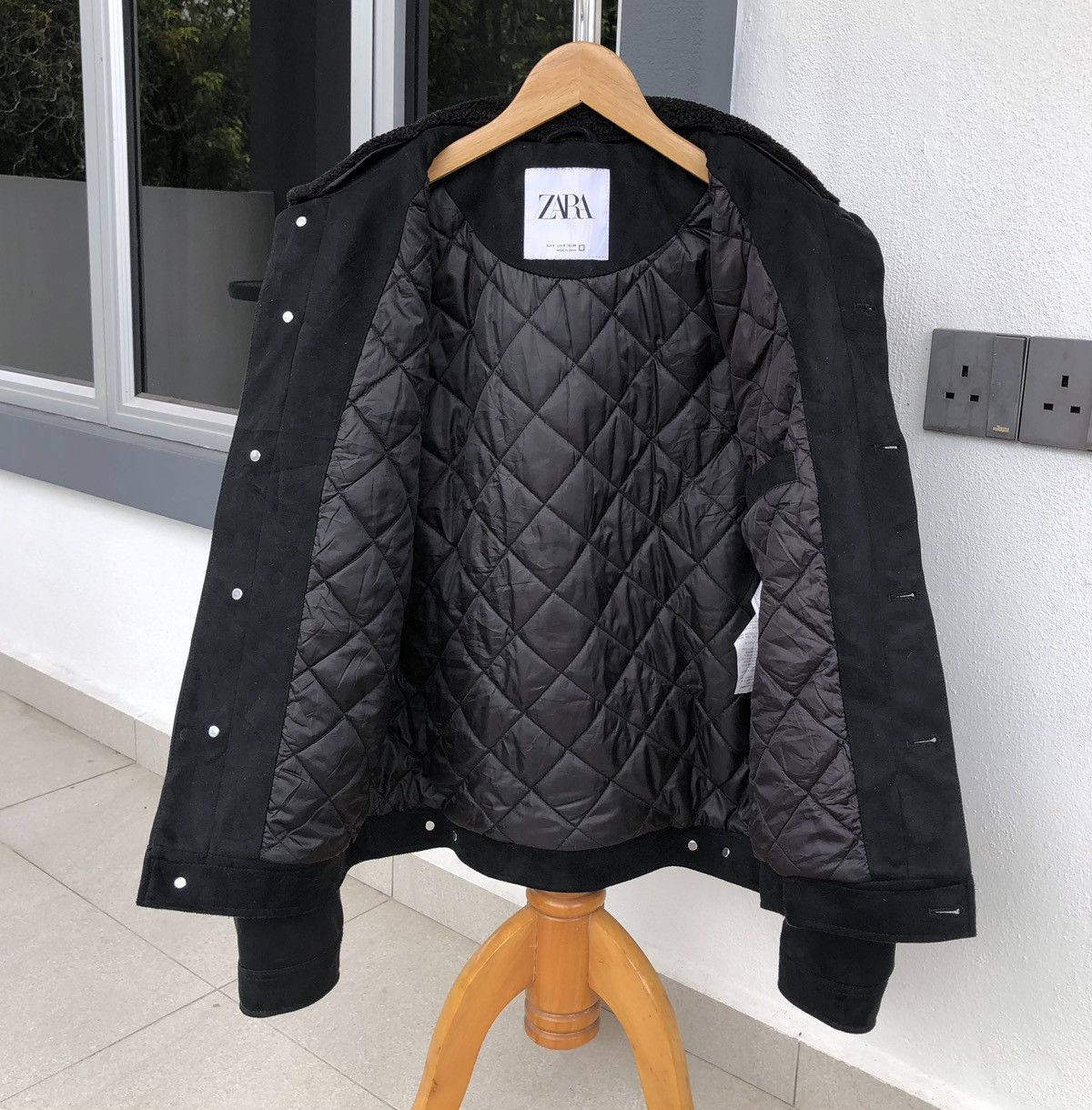 Zara Zara Velvet Lined Quilted Trucker Jacket With Sherpa Collar Size US M / EU 48-50 / 2 - 11 Thumbnail