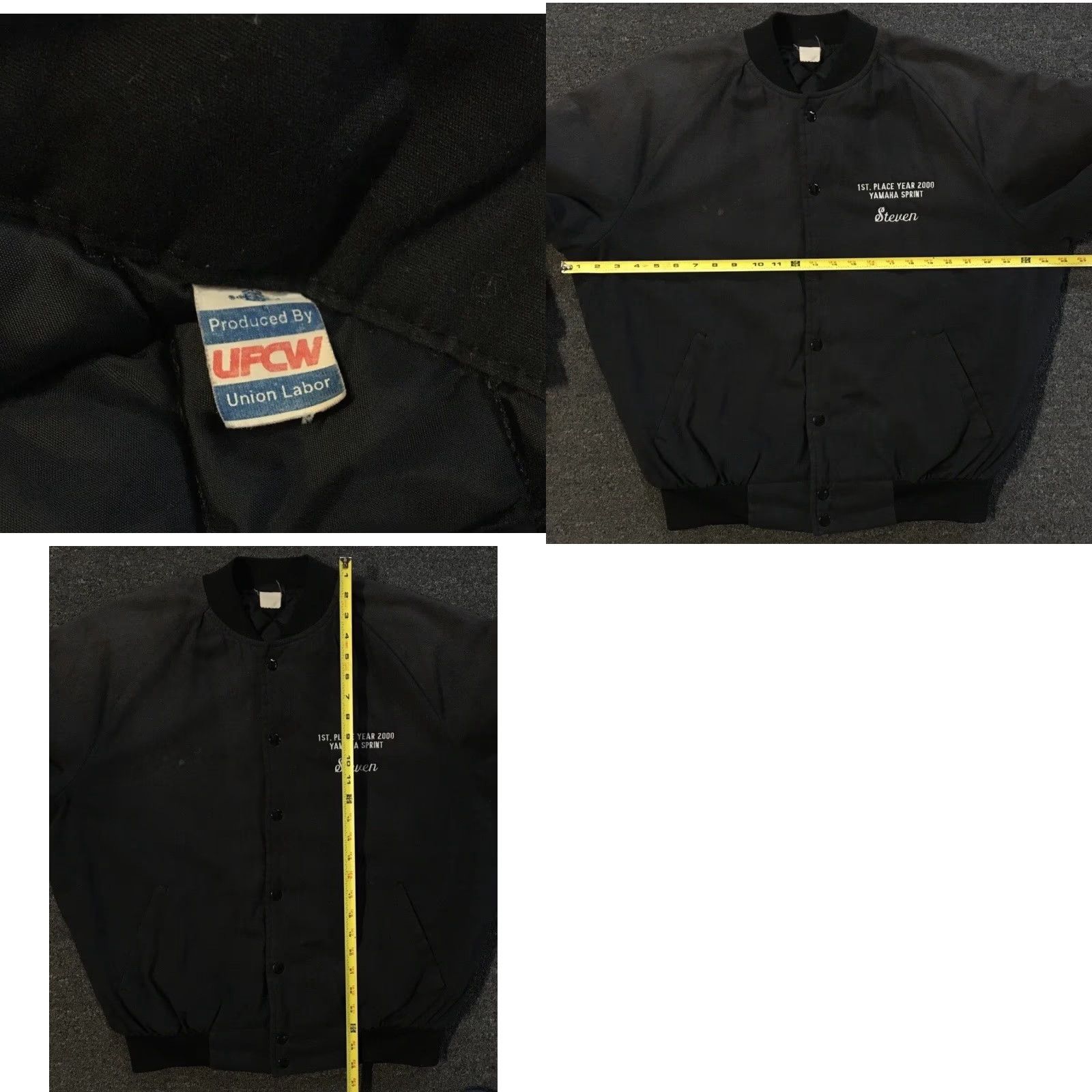 Yamaha VINTAGE Yamaha Sprint Go Kart Racing Faded Winner Jacket M Black Mens Regular Jacket Bomber USA 80s 90s Grunge Racing Size US M / EU 48-50 / 2 - 11 Thumbnail