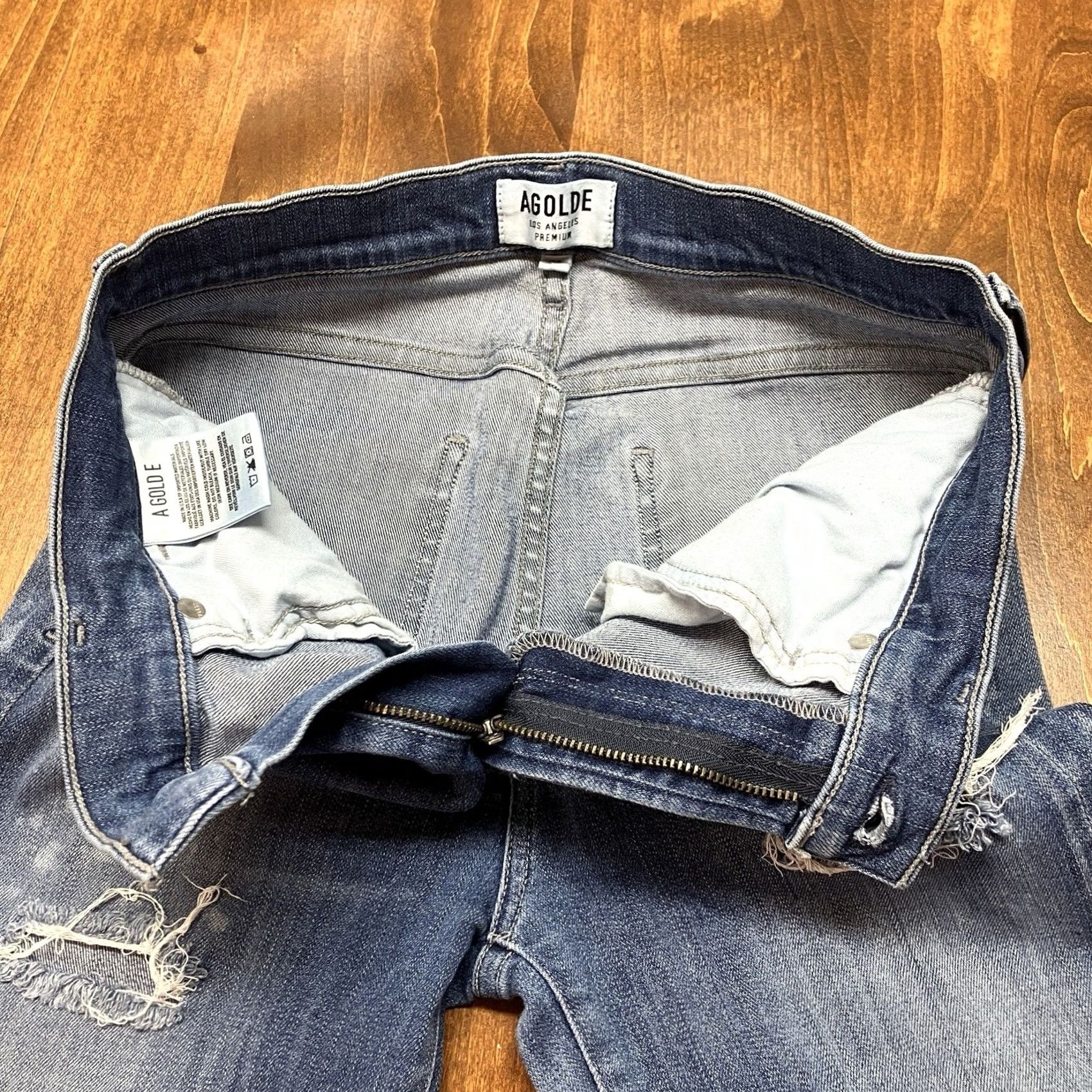 Agolde Agolde Sophie Skinny Jeans Distressed Mid Rise Ankle Length Womens Size 26 - Pre Owned Condition Size 26" / US 2 / IT 38 - 7 Thumbnail