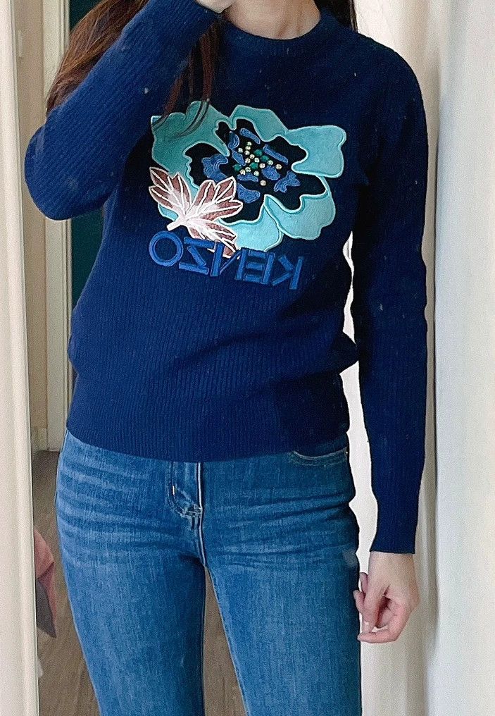Kenzo KENZO Blue floral sweater Size XS / US 0-2 / IT 36-38 - 1 Thumbnail