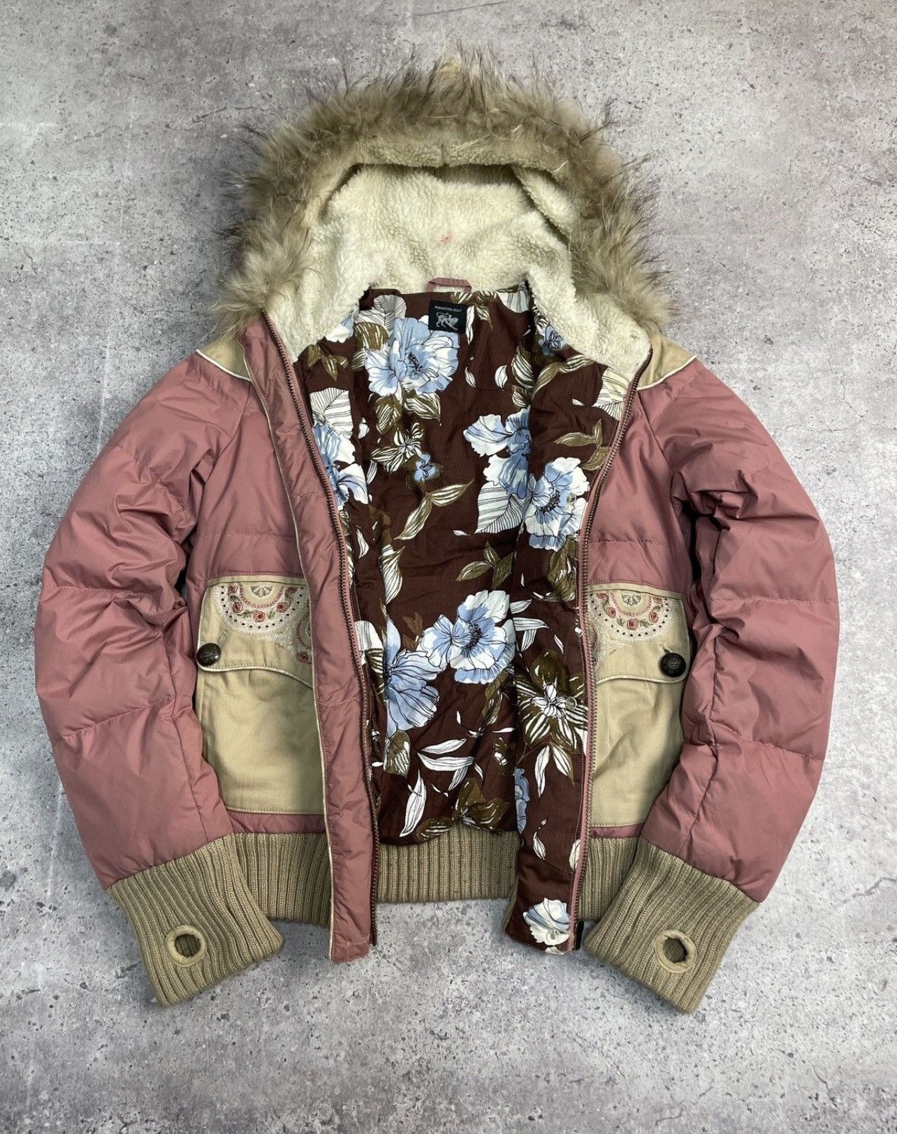 Le Grande Bleu (L.G.B.) Vintage Y2K Parasuco Cult Faux Fur Trim Girly Puffer Jacket Size S / US 4 / IT 40 - 7 Thumbnail