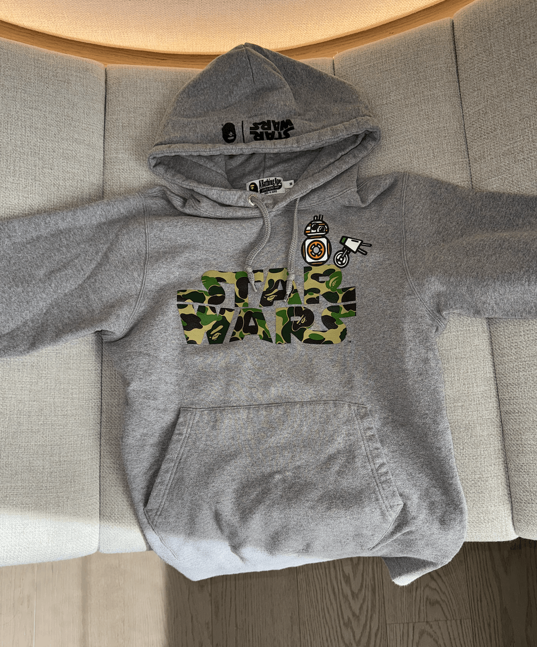 Bape × Star Wars BAPE x Star Wars BB-8 & D-O Pullover Hoodie Grey Men's Size US M / EU 48-50 / 2 - 3 Thumbnail