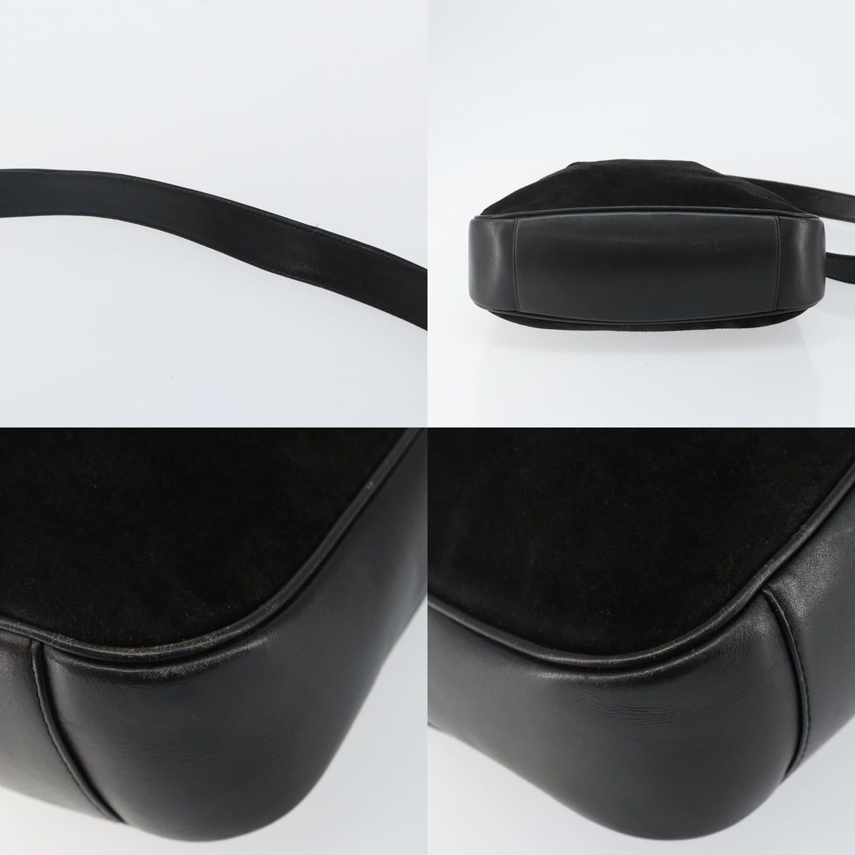Gucci GUCCI Handbag Suede Leather Black Gold 001 1732 001 1732 Size ONE SIZE - 10 Thumbnail