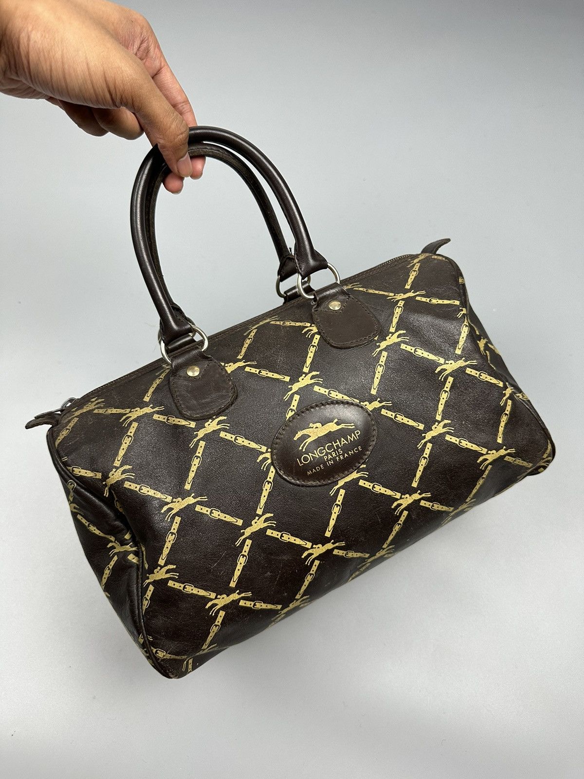 Leather × Longchamp × Vintage Vintage Longchamp Mini Boston Leather Handbags Size ONE SIZE - 3 Thumbnail