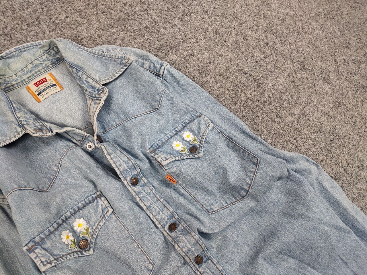 Levi's Vintage 90's Levis Orange Tab denim Classic Buttons Shirt Size US M / EU 48-50 / 2 - 11 Thumbnail