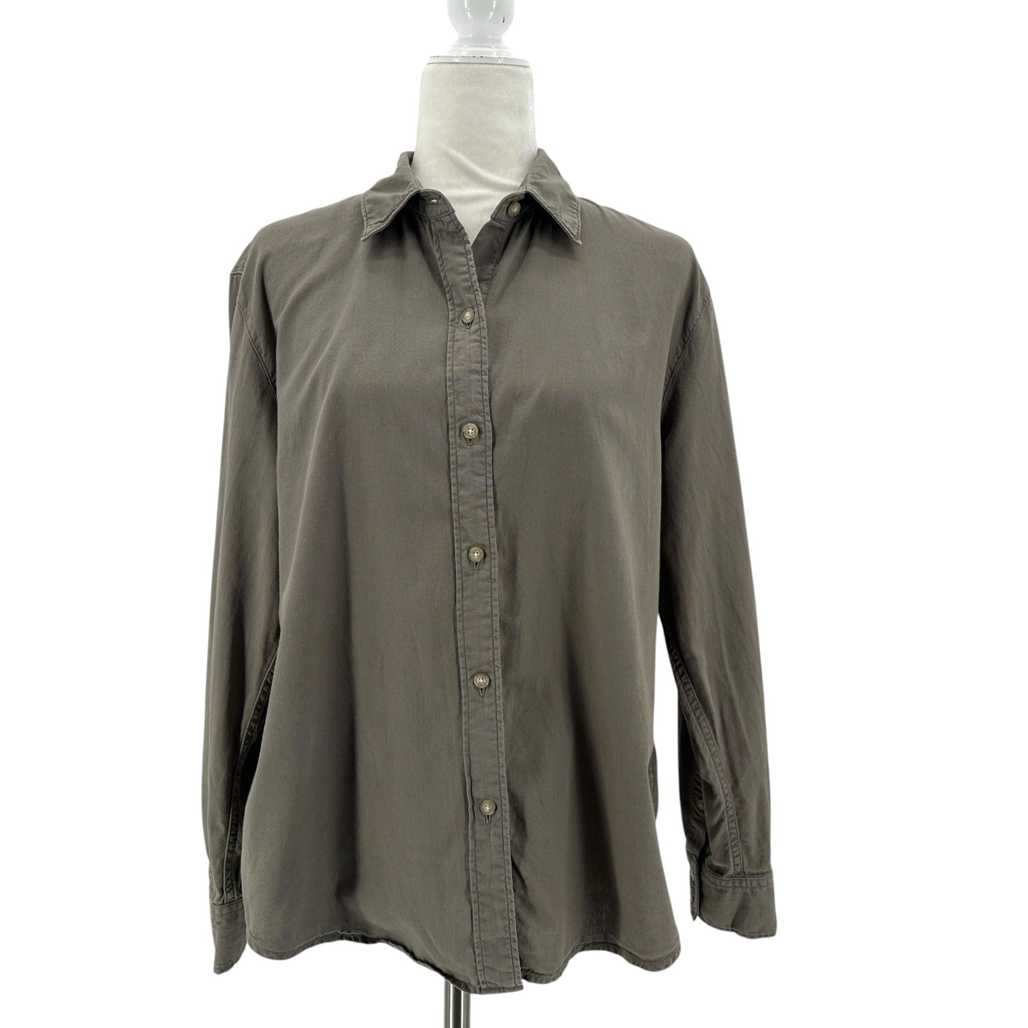 Other Aritzia Denim Forum Womens Small Top Cotton Green Button Size S / US 4 / IT 40 - 1 Thumbnail