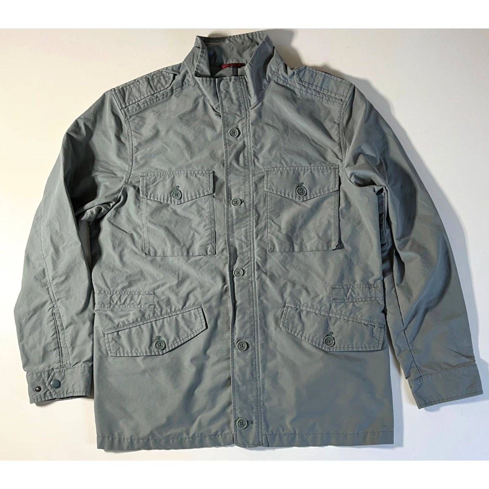 UNTUCKit VINTAGE UNTUCKit Men's Vintner Field Jacket 40865 XL Gray Canvas Cotton Blend Lightweight Pockets Casual Fall/Spring Mens Jacket Size US XL / EU 56 / 4 - 7 Thumbnail