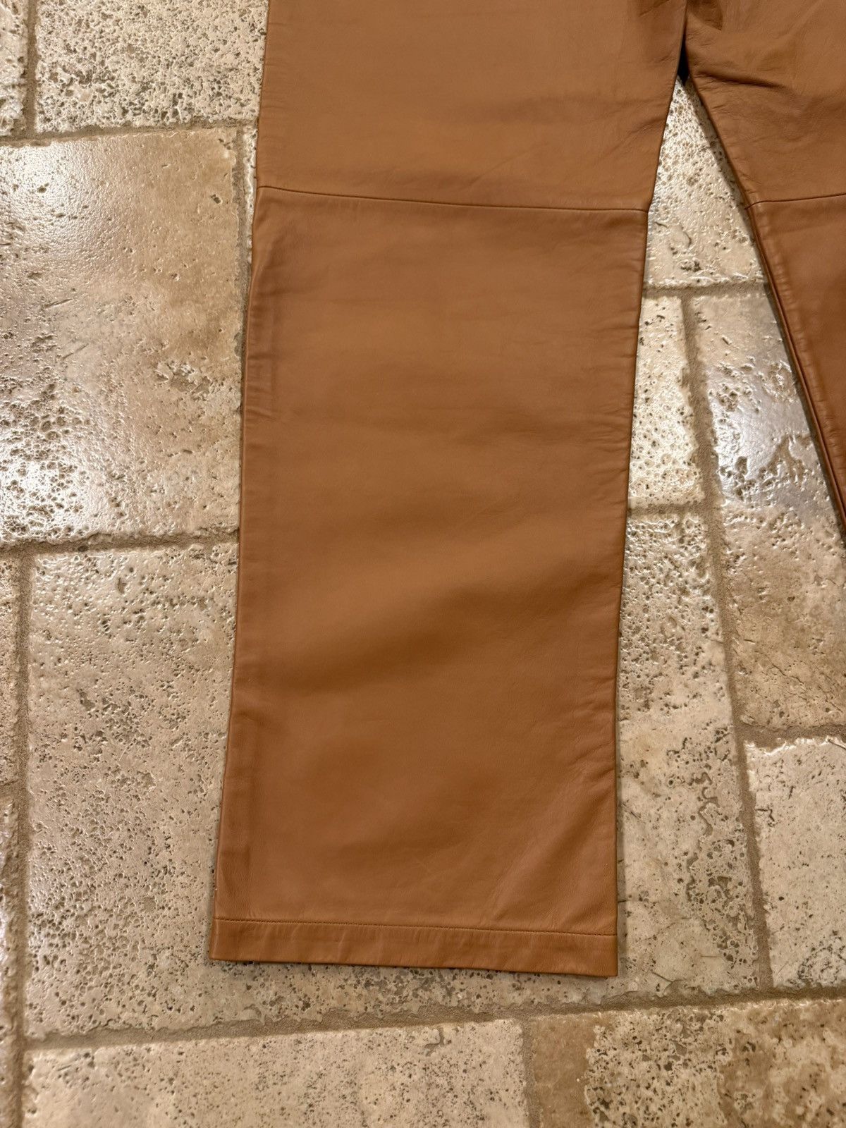 Loewe Loewe Pantalon Broncead Calfskin Leather Tan Trouser Pants Size US 33 - 11 Thumbnail