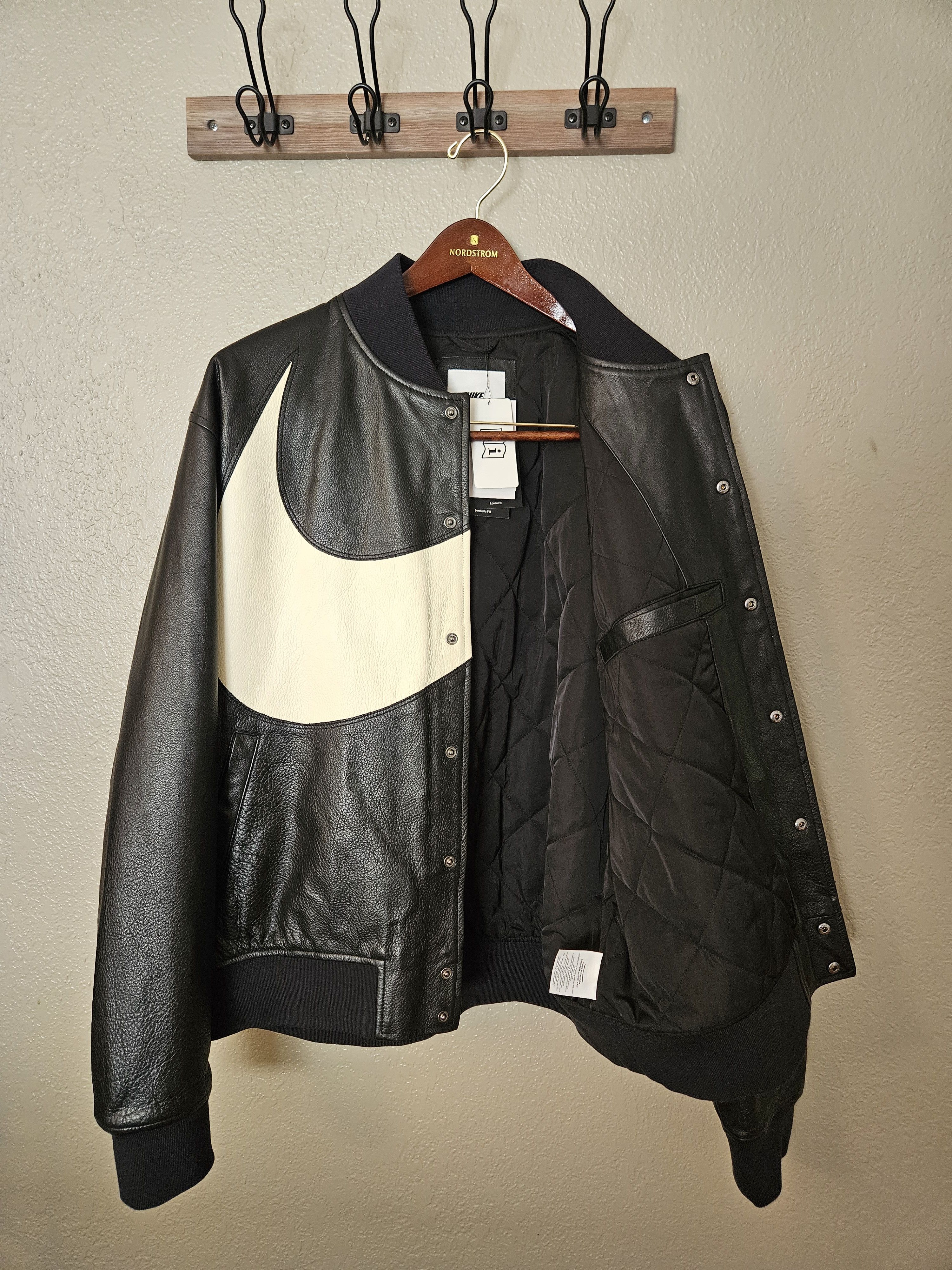 Nike Big Swoosh Leather Jacket Sample Size US L / EU 52-54 / 3 - 3 Thumbnail