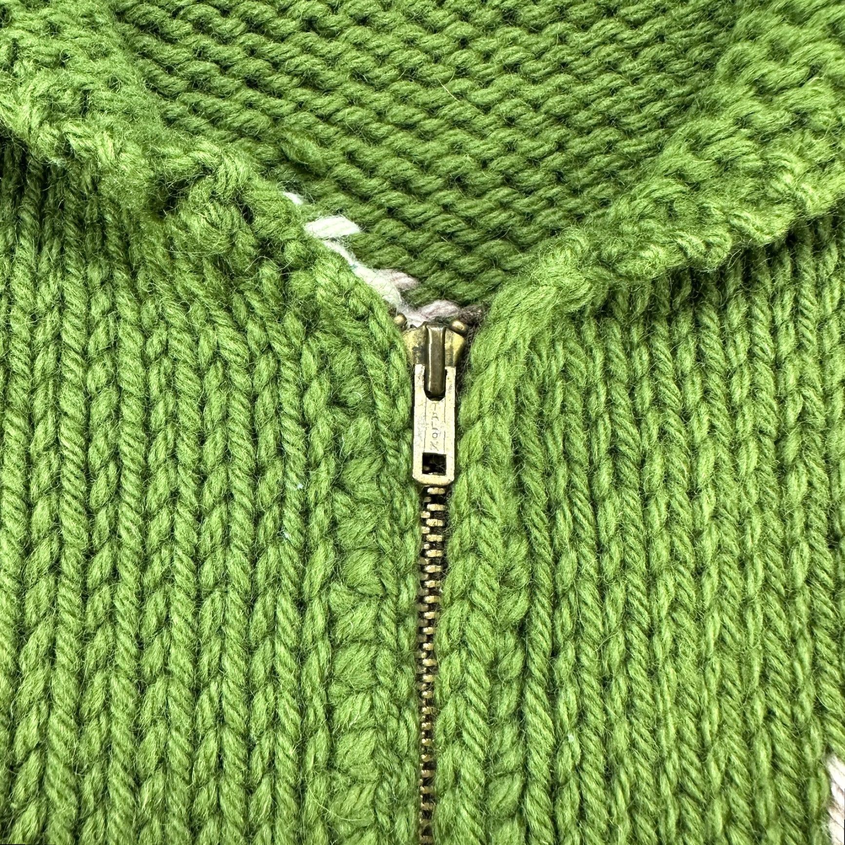 Native VINTAGE Cowichan Sweater Mens XL Green Full Zip Wool Shawl Native Peacewheel 50s Sweater Size US XL / EU 56 / 4 - 4 Thumbnail