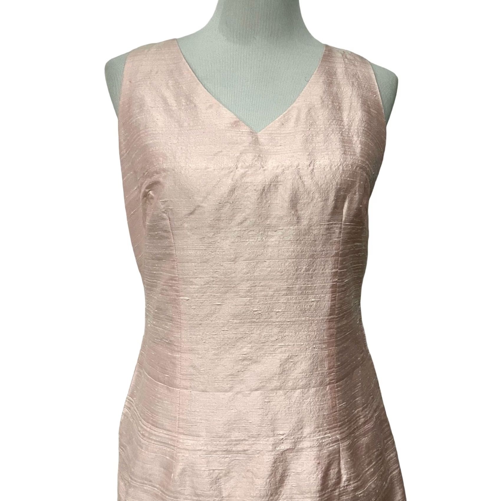 Pinko VINTAGE Trio New York Silk Sleeveless Dress Pink V-Neck Women Sz 6 Sheath Dress Womens Pink Silk Sleeveless V-Neck Knee Length 100% Silk Size M / US 6-8 / IT 42-44 - 2 Thumbnail