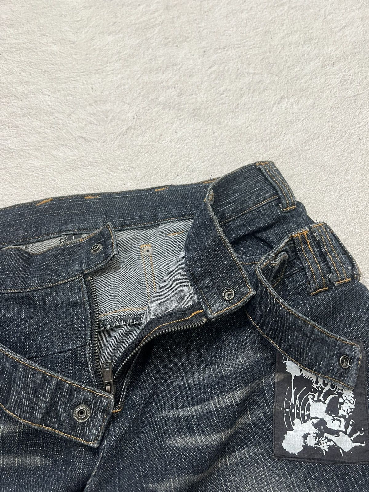 Number (N)ine 2000s Hysteric Poem Ifsix Bondage Double Waist Jeans y2k Lgb Size US 30 / EU 46 - 6 Thumbnail
